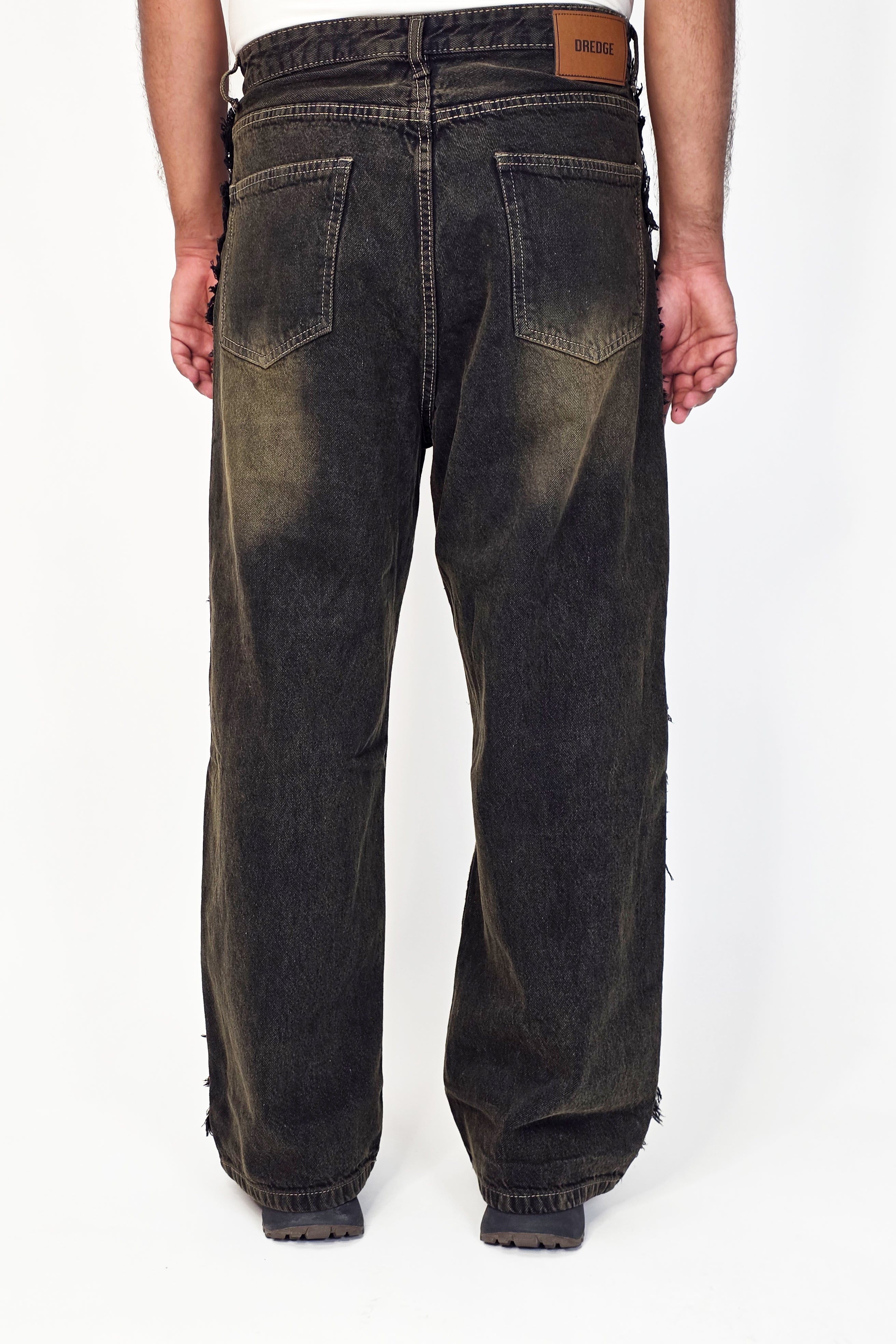 Midnight Fray Wide-Leg Denim