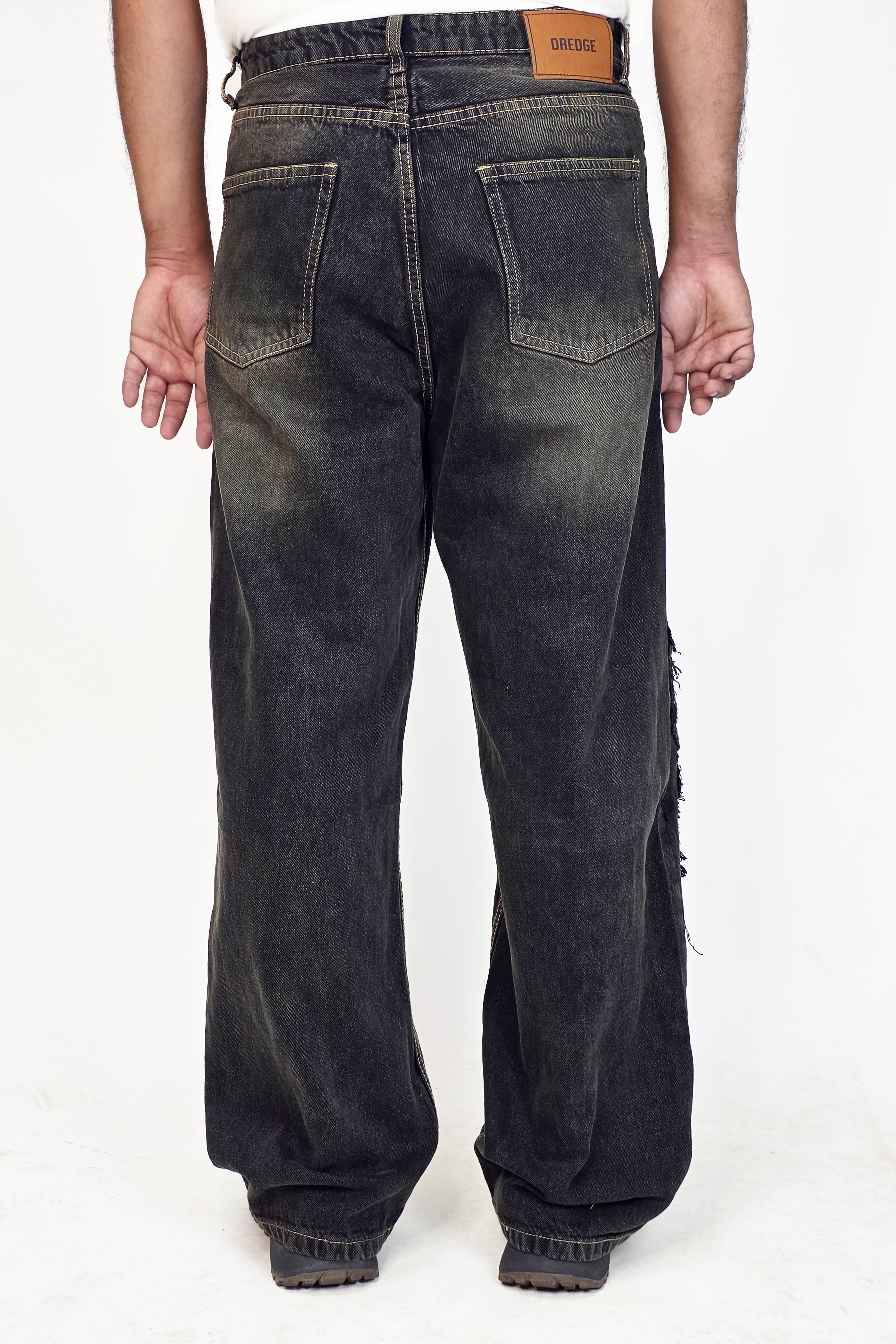 Ripped Patchwork Baggy Denim