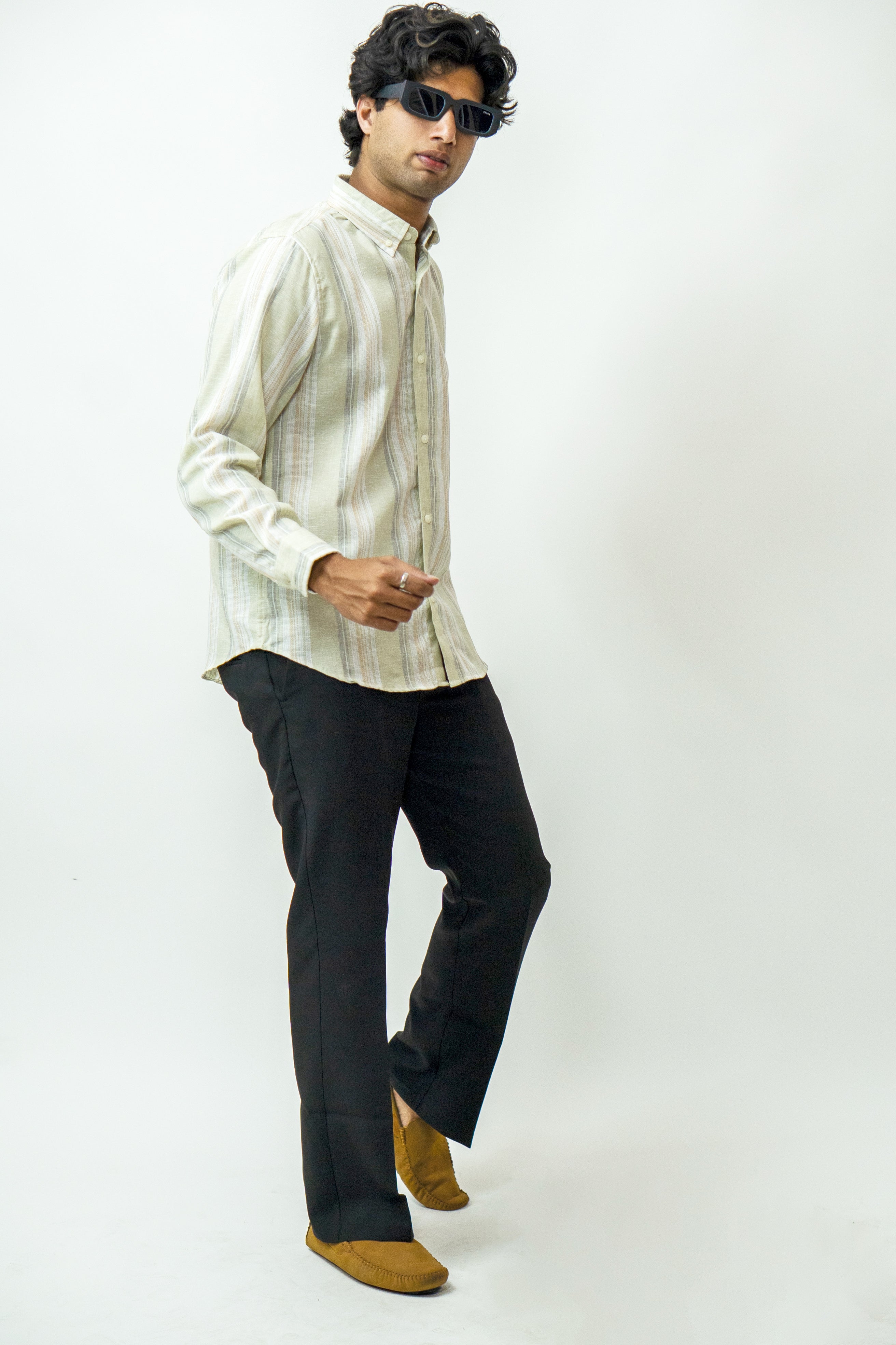 Dredge Cream Stripe Shirt Dredge