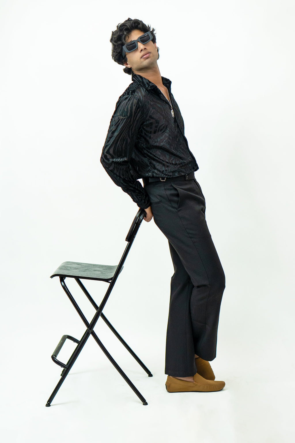 Dredge Black Zebra Print Party Wear Dredge