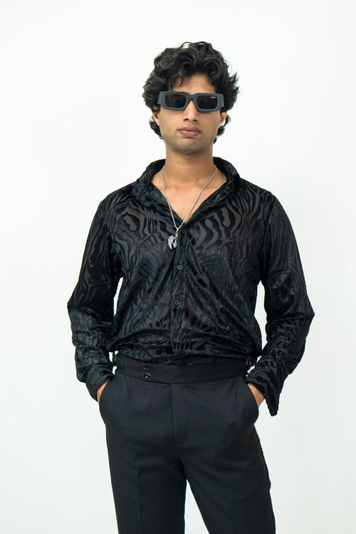 Dredge Black Zebra Print Party Wear Dredge