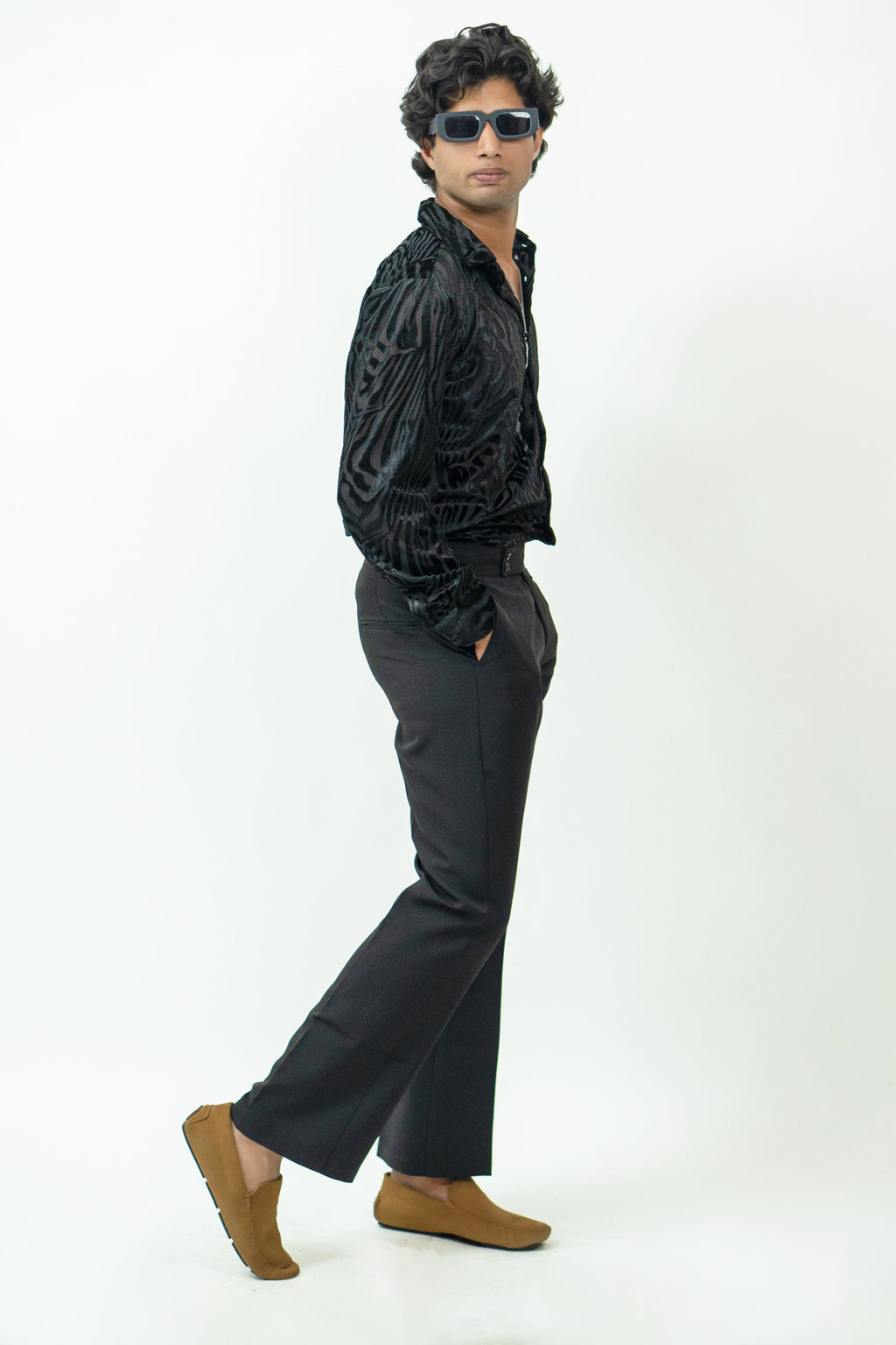 Dredge Black Zebra Print Party Wear Dredge