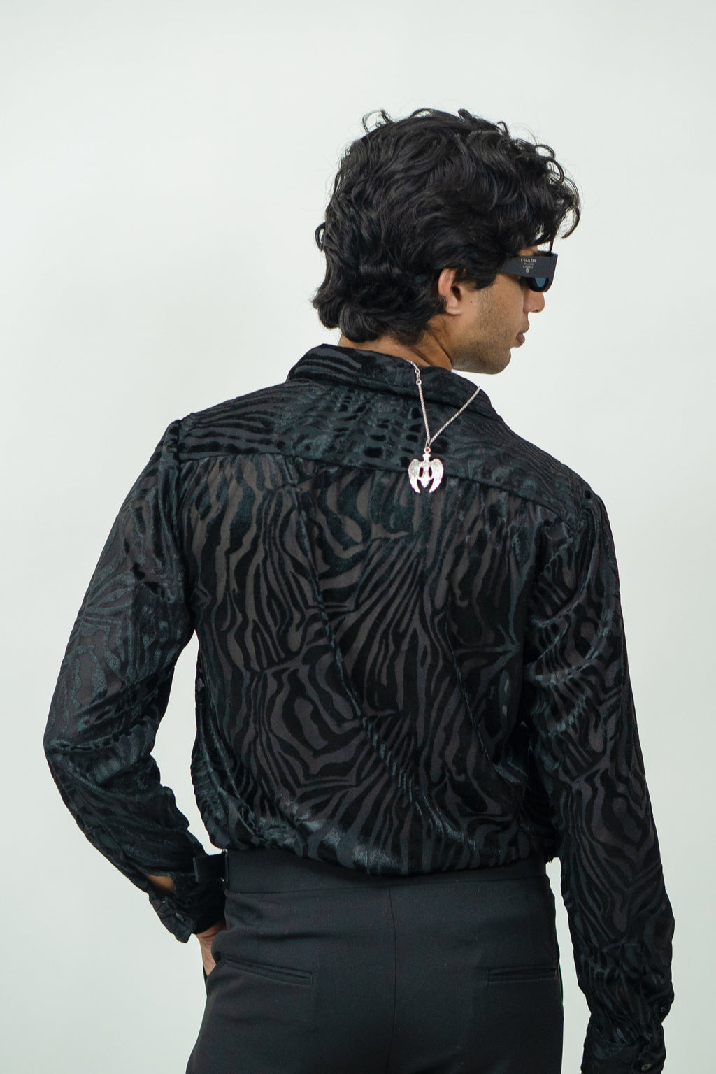 Dredge Black Zebra Print Party Wear Dredge