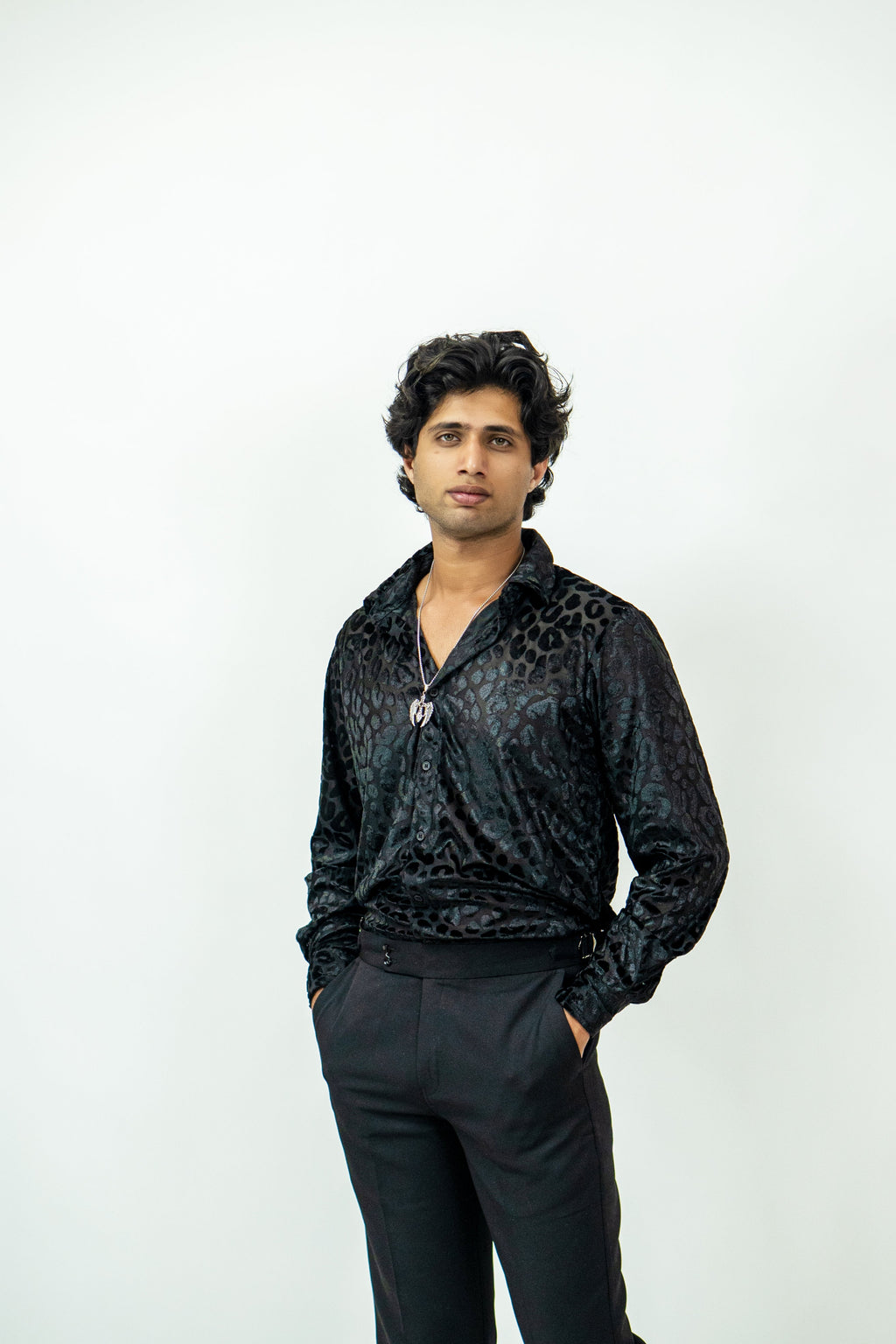 Dredge Black Panther Print Party Wear Dredge