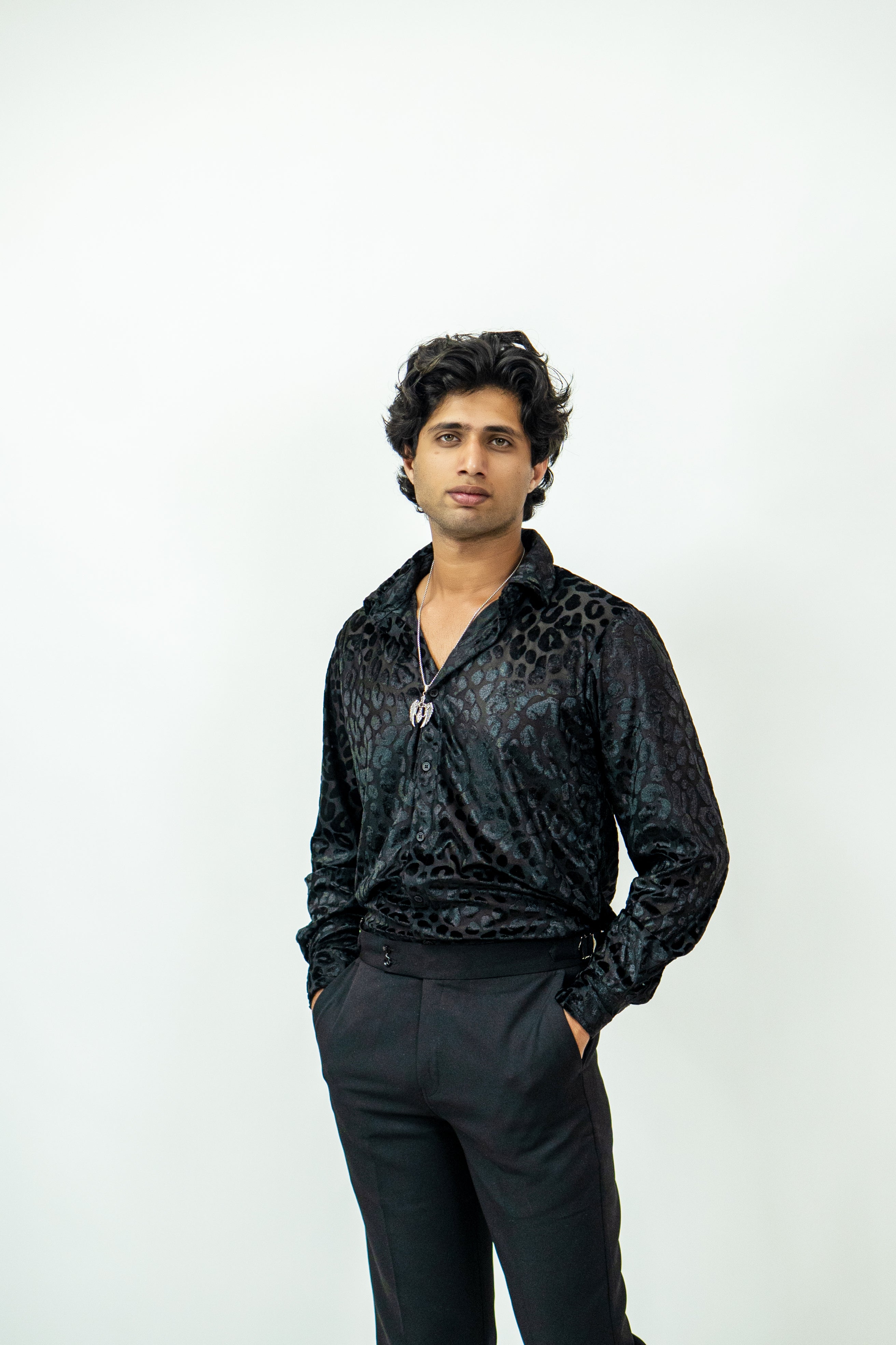 Dredge Black Panther Print Party Wear Dredge