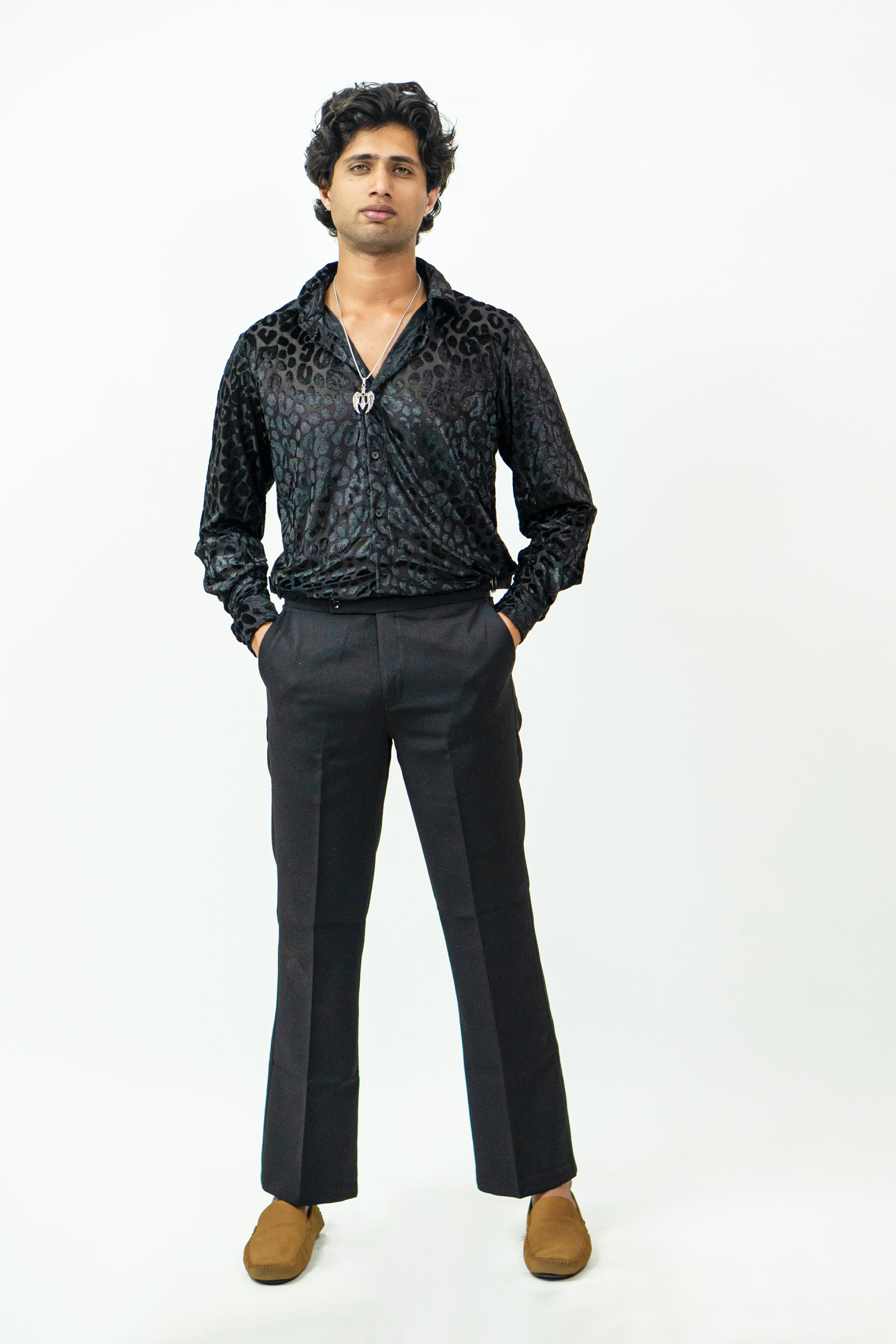 Dredge Black Panther Print Party Wear Dredge