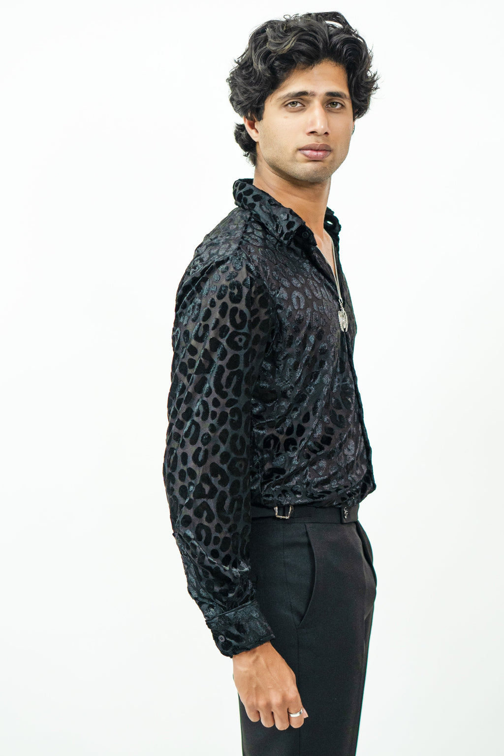 Dredge Black Panther Print Party Wear Dredge