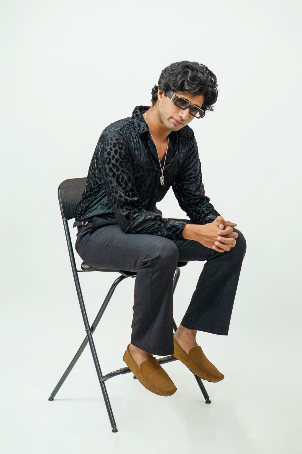 Dredge Black Panther Print Party Wear Dredge