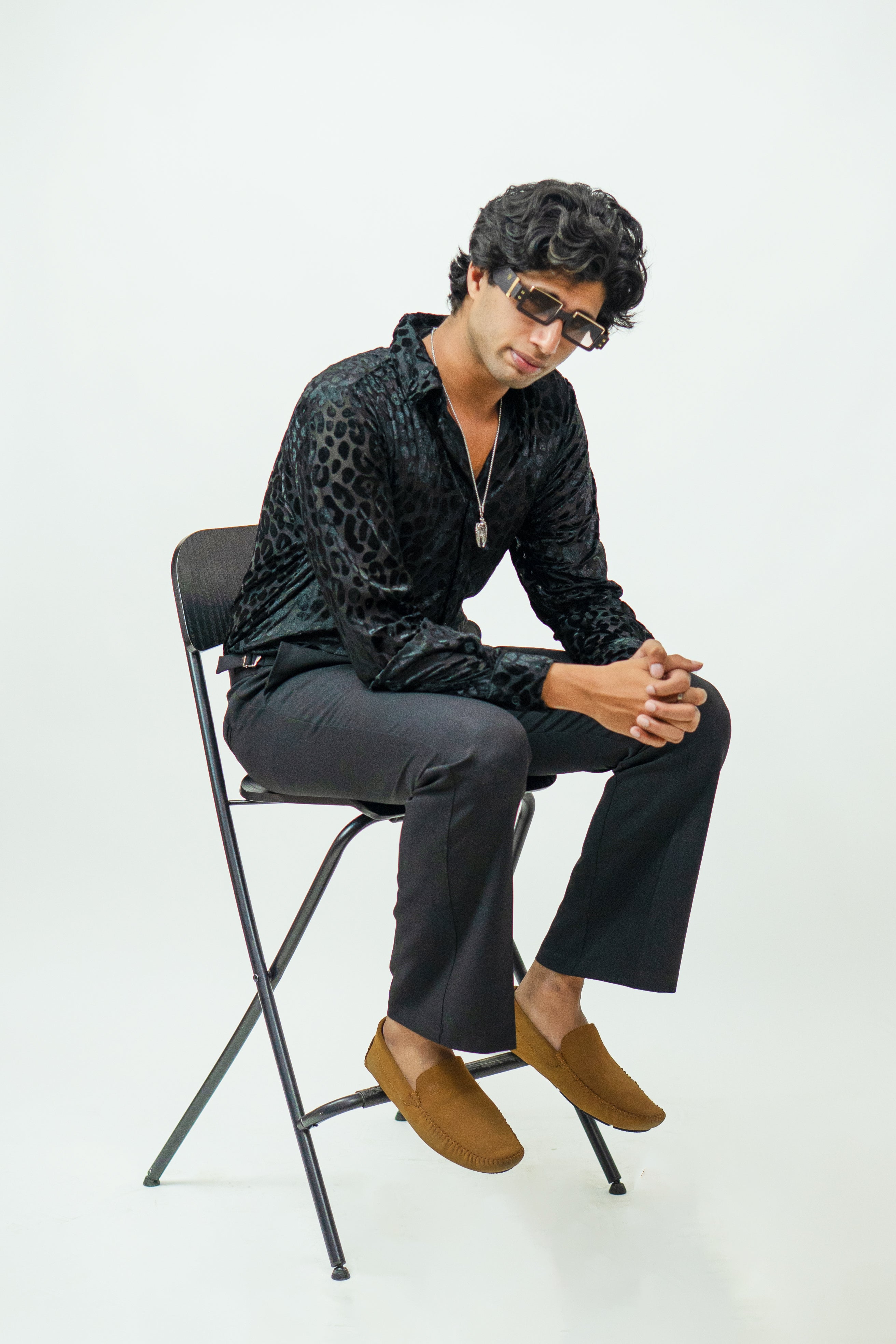 Dredge Black Panther Print Party Wear Dredge