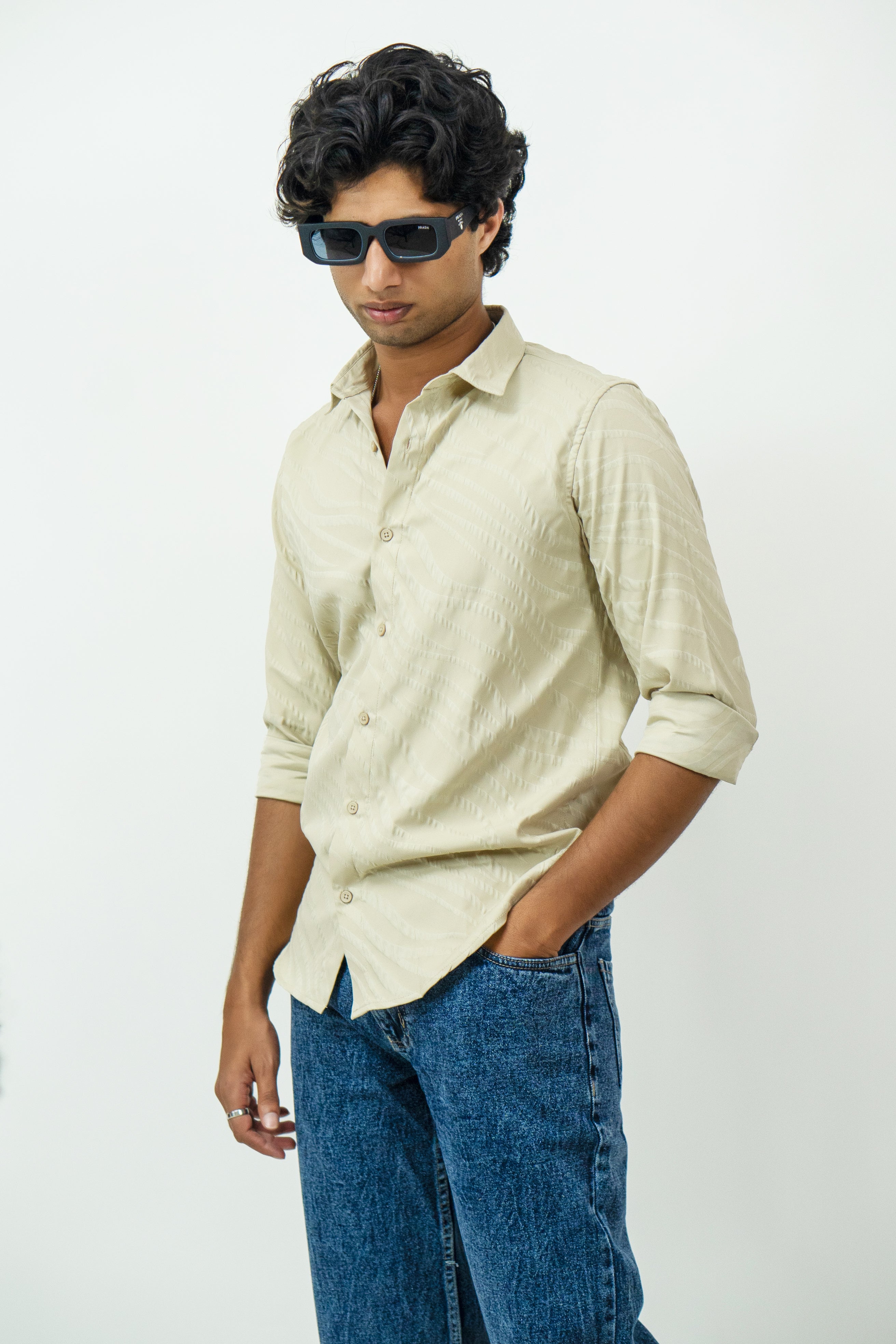 Dredge Textured Beige Shirt Dredge