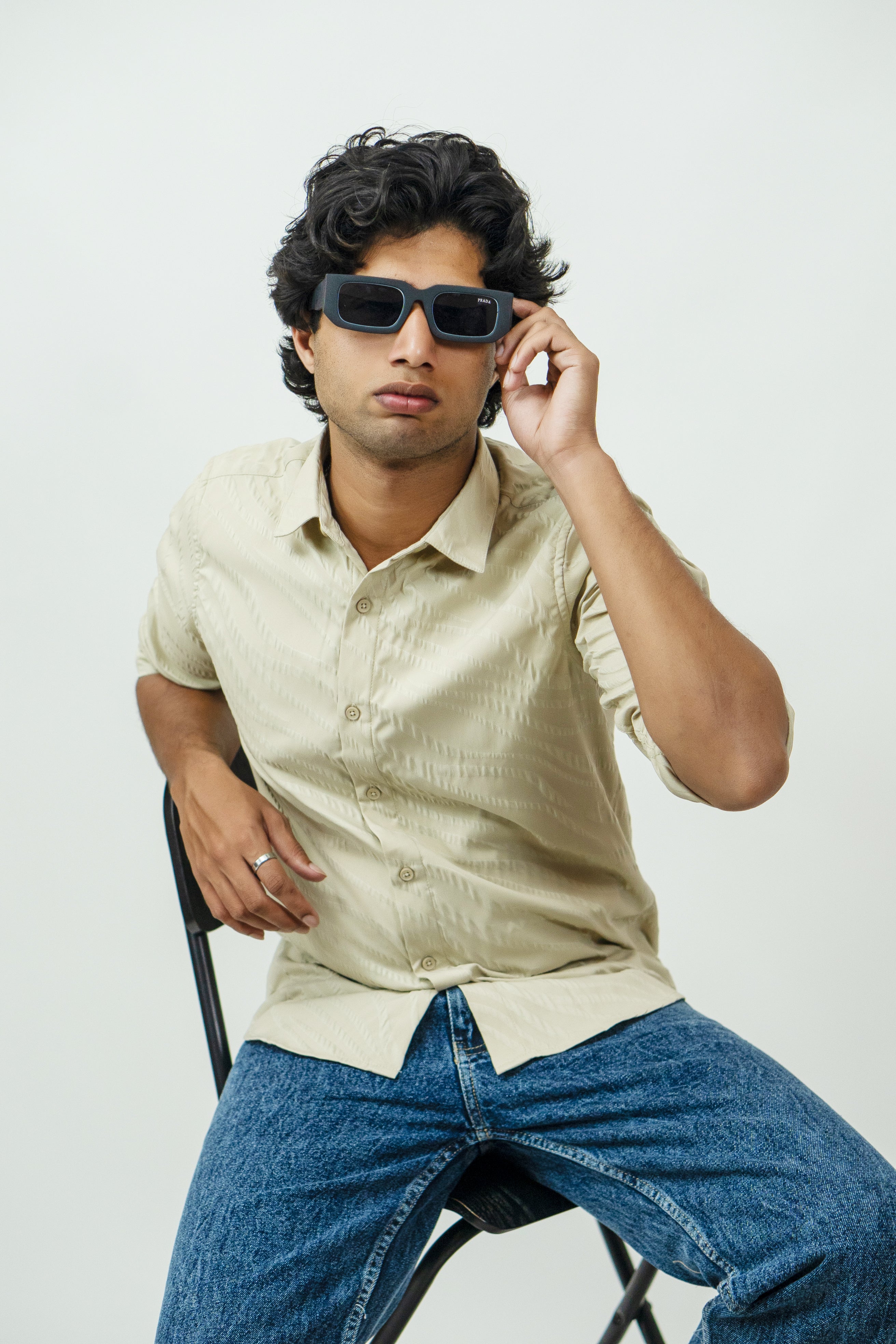 Dredge Textured Beige Shirt Dredge