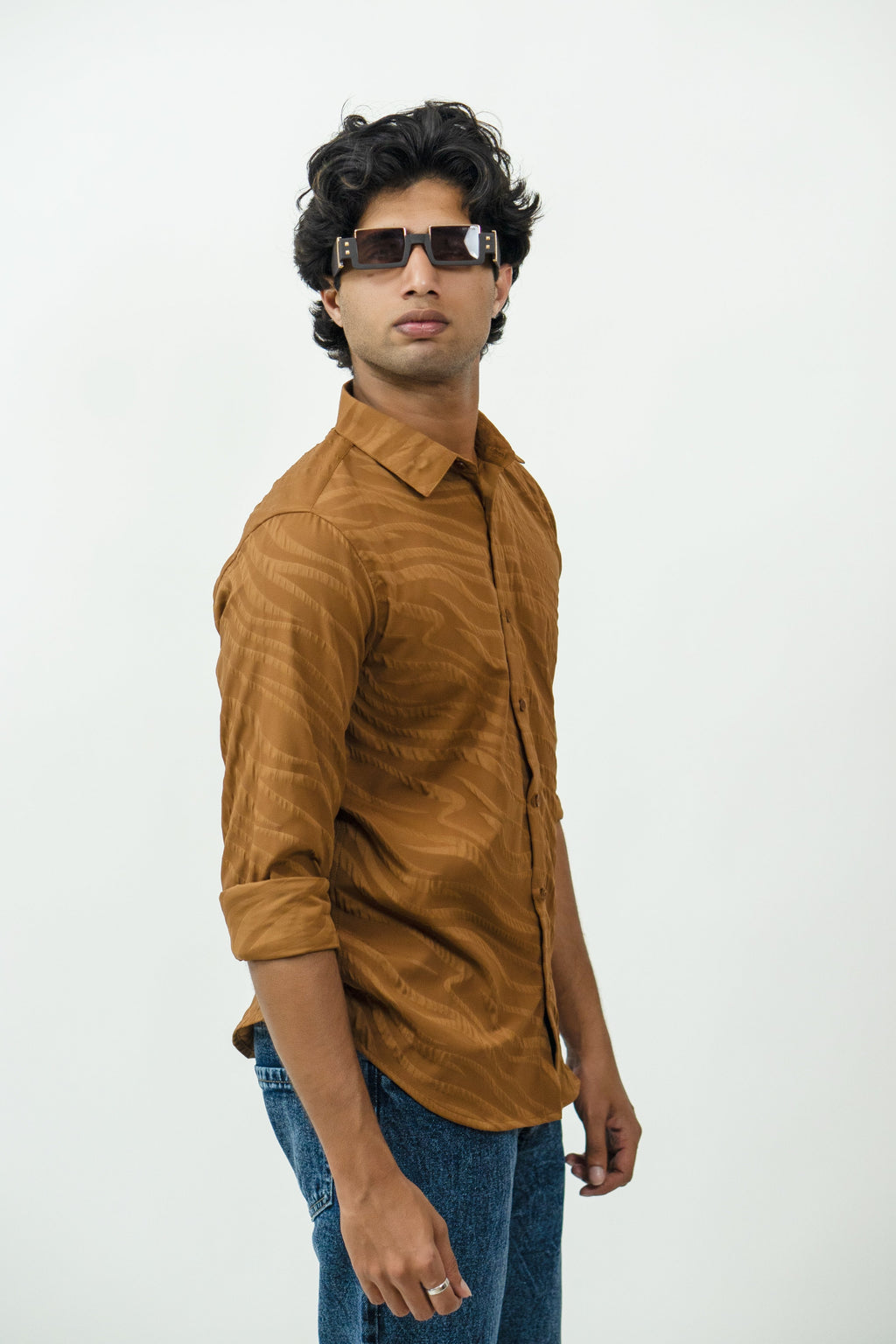 Dredge Textured Brown Shirt Dredge