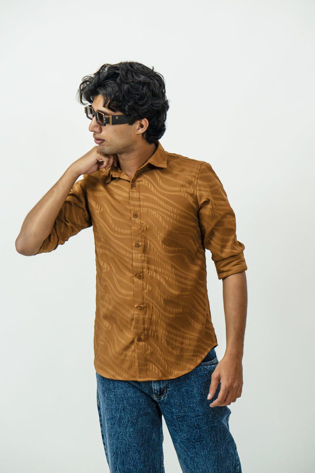 Dredge Textured Brown Shirt Dredge