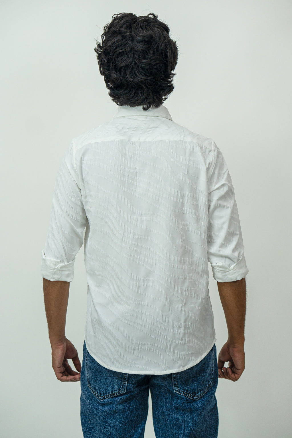 Dredge Textured White Jacquard Shirt Dredge
