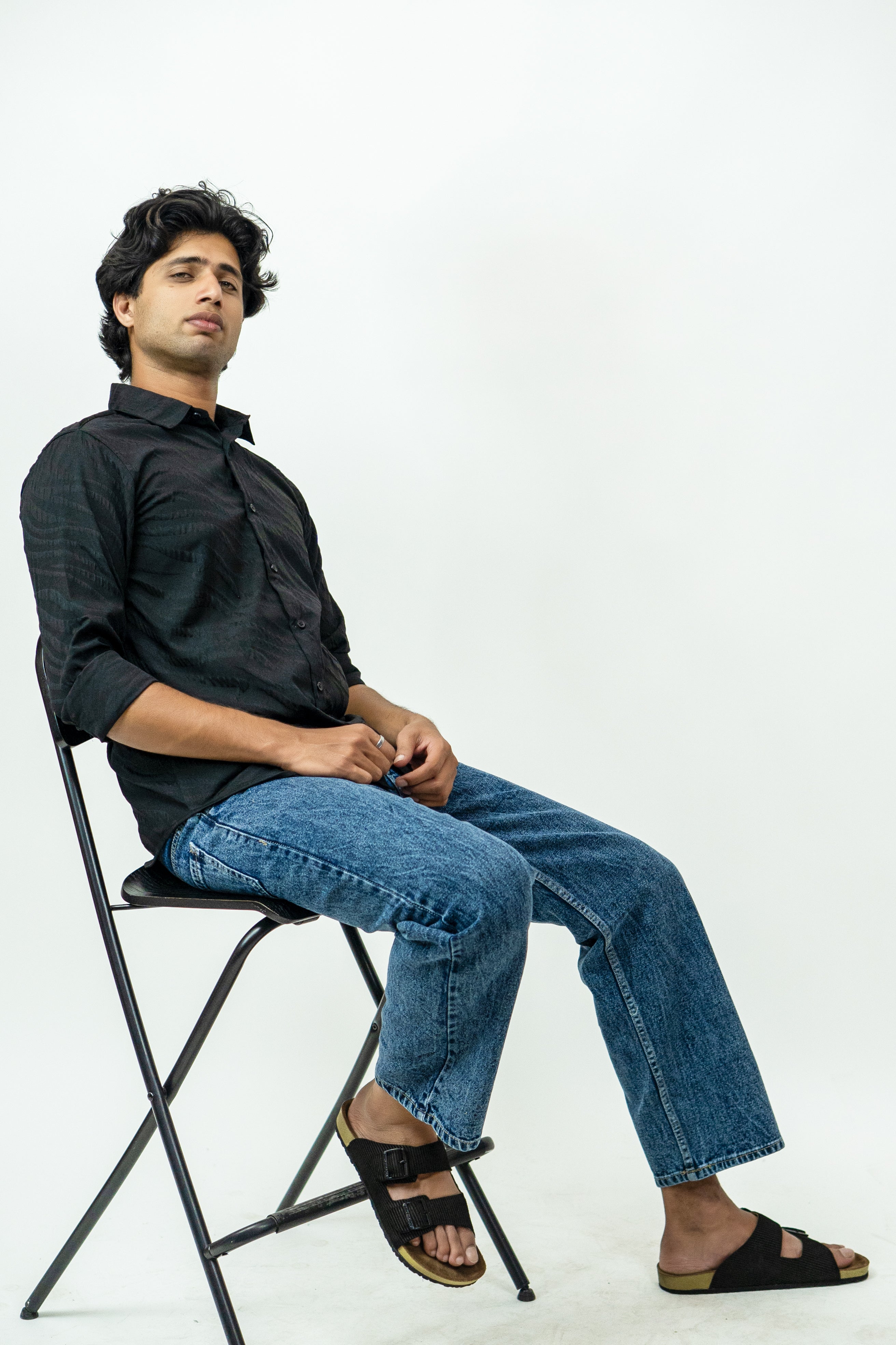 Dredge Textured Black Jacquard Shirt Dredge