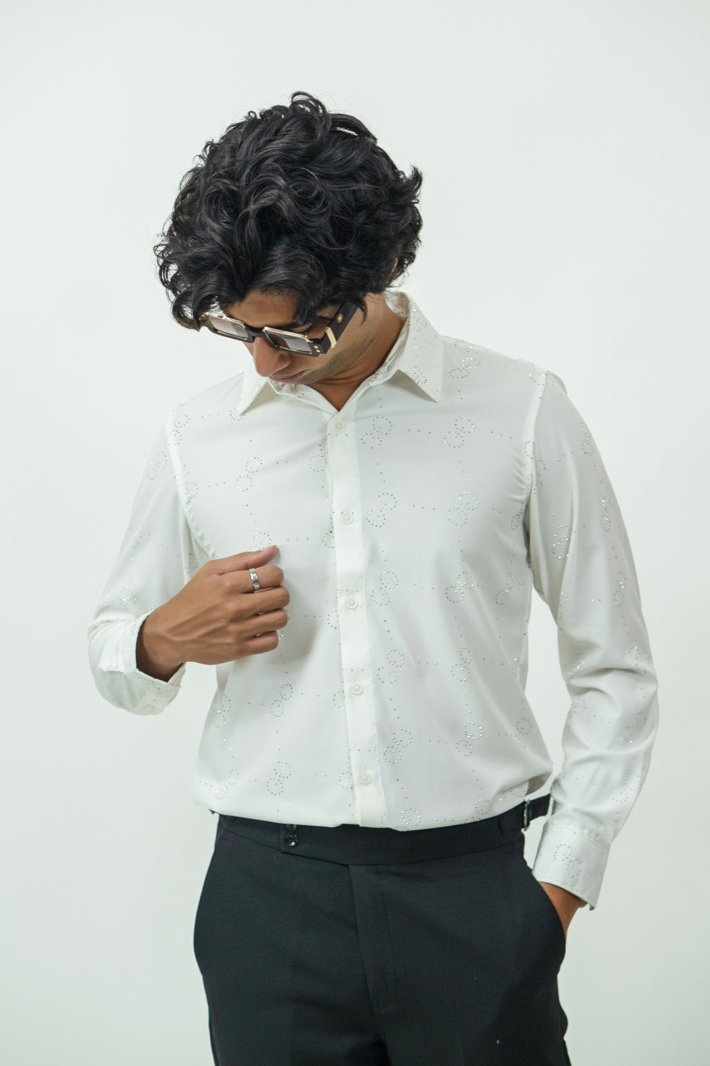 Dredge White Party Wear Shirt Dredge