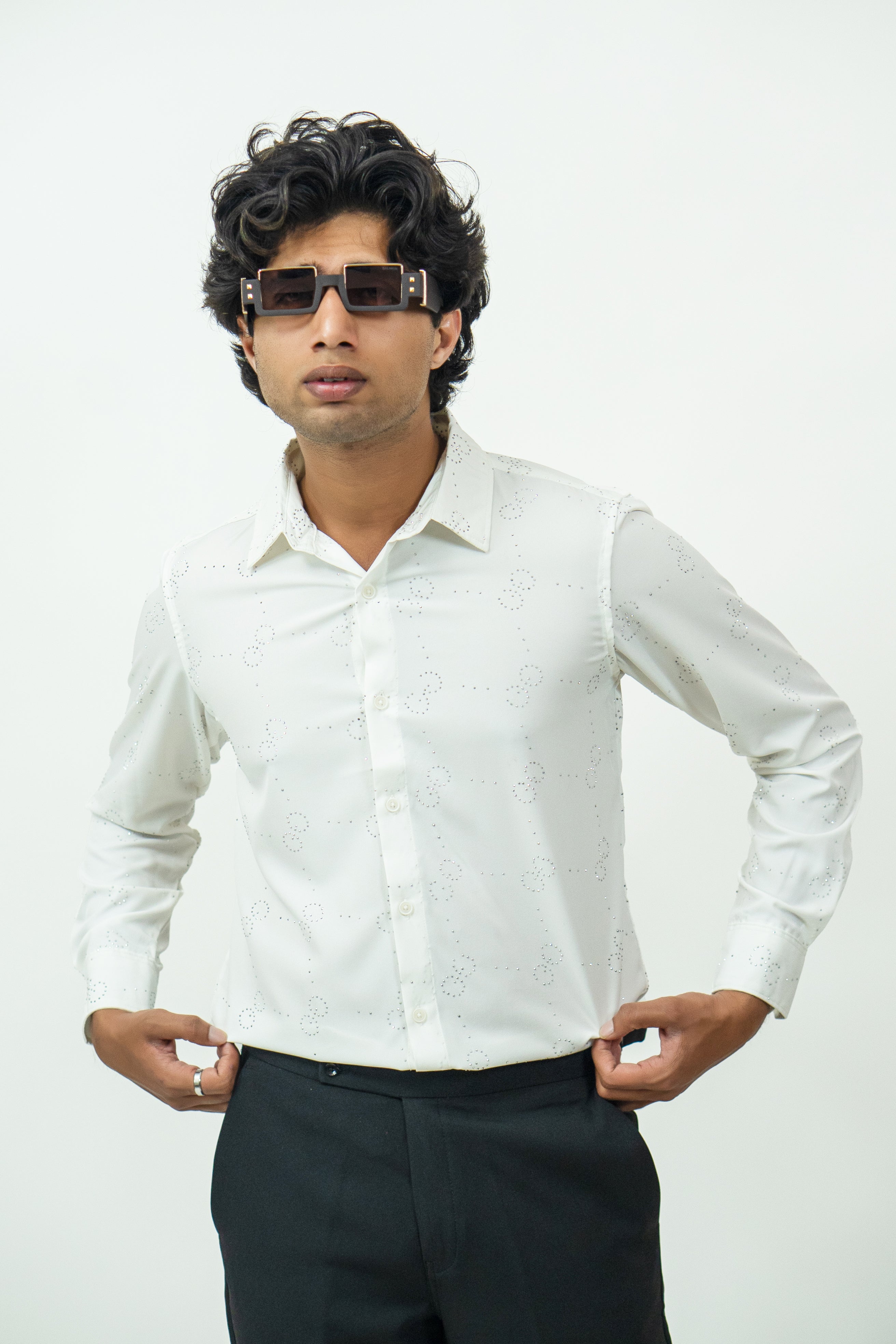 Dredge White Party Wear Shirt Dredge