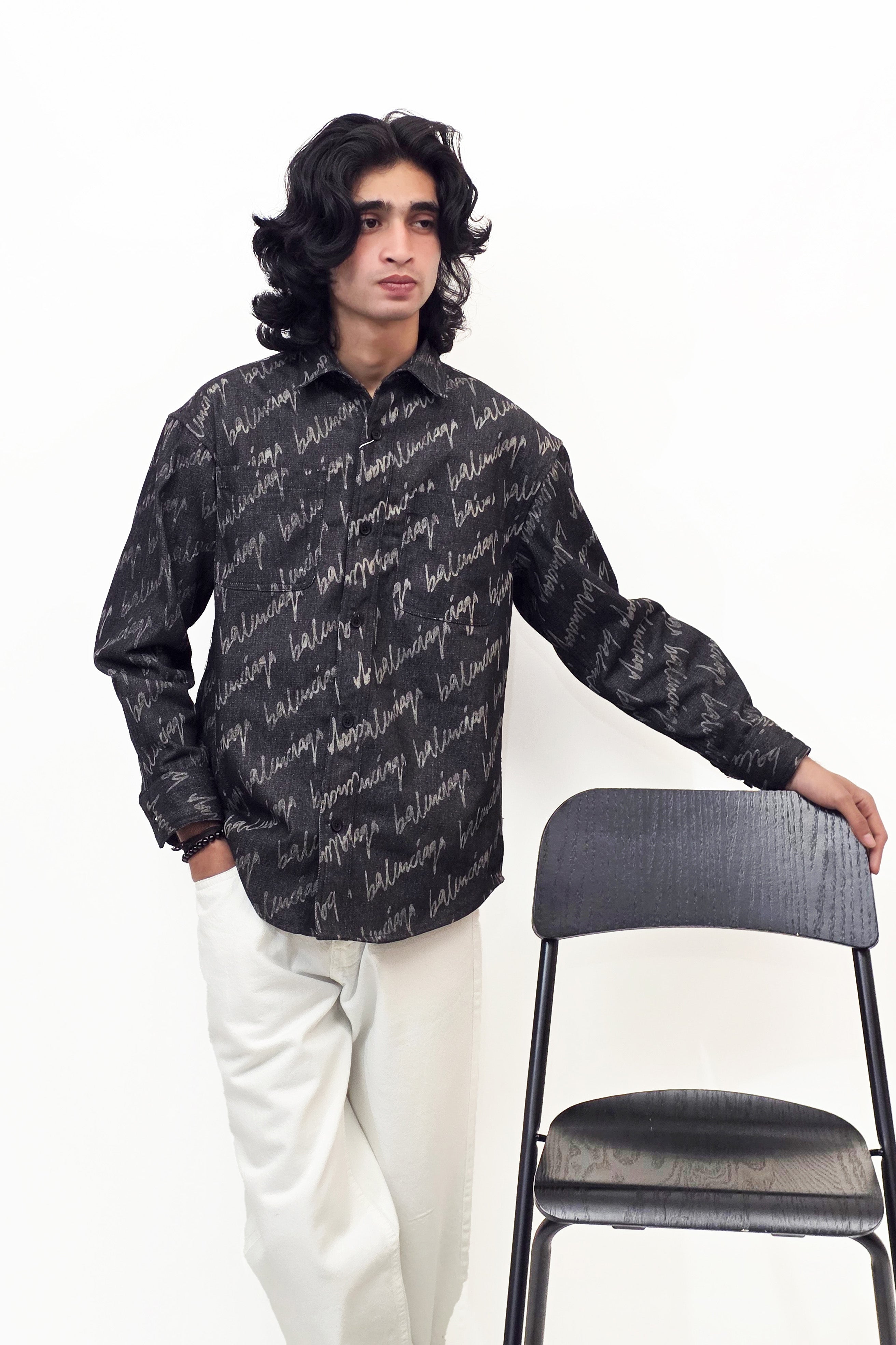 Denim Black Balenciaga Shirt