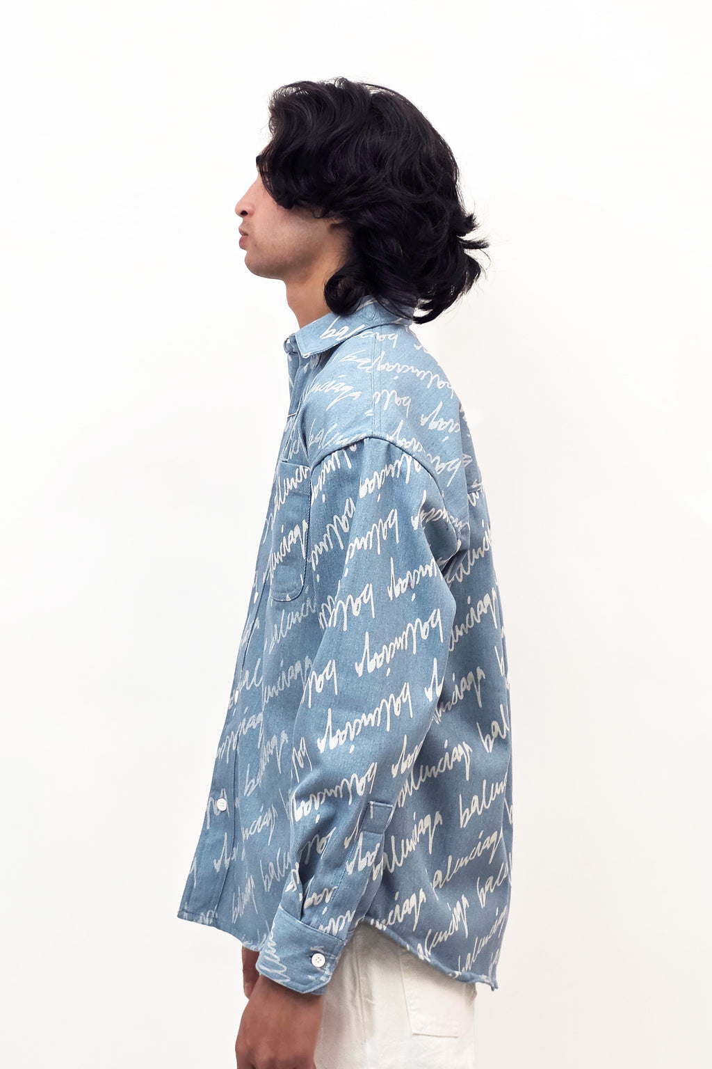 Denim Blue Balenciaga Shirt