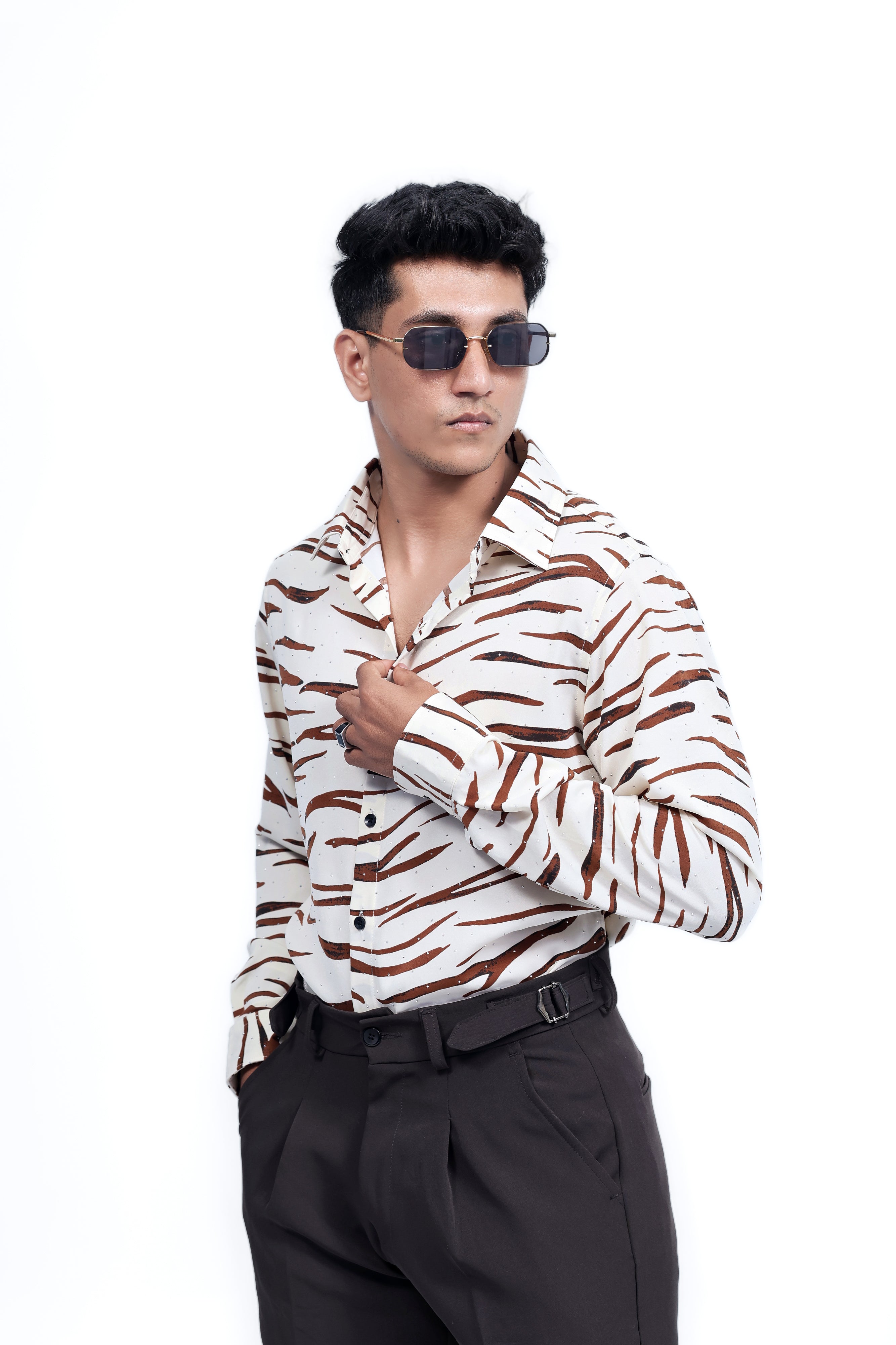 Dredge Men's Off-White & Cream Party Wear
