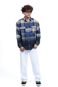 Dredge Men's Dyed Shirts Blue & Yellow Plaid Dredge