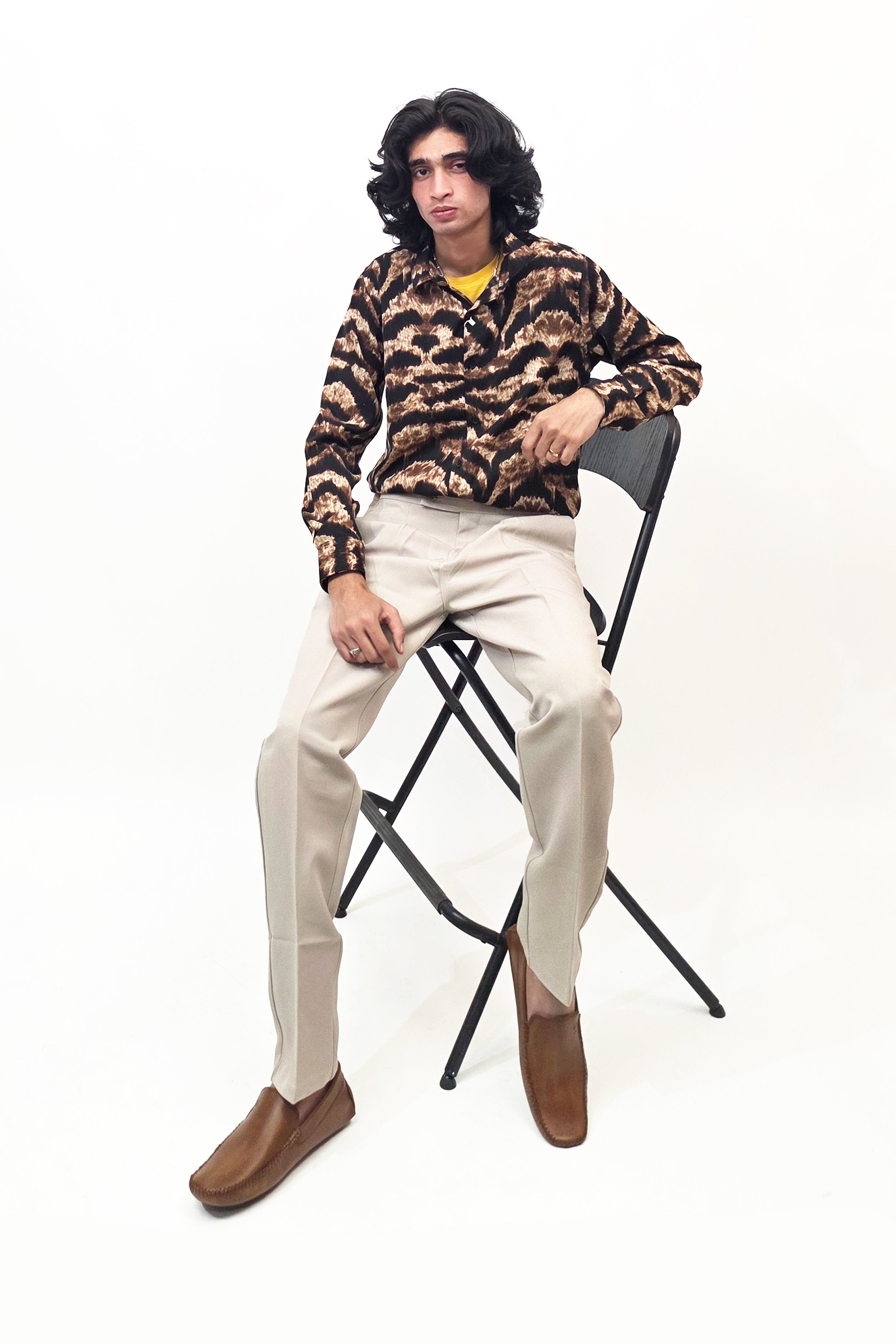 Black & Orange Tiger Print Shirt