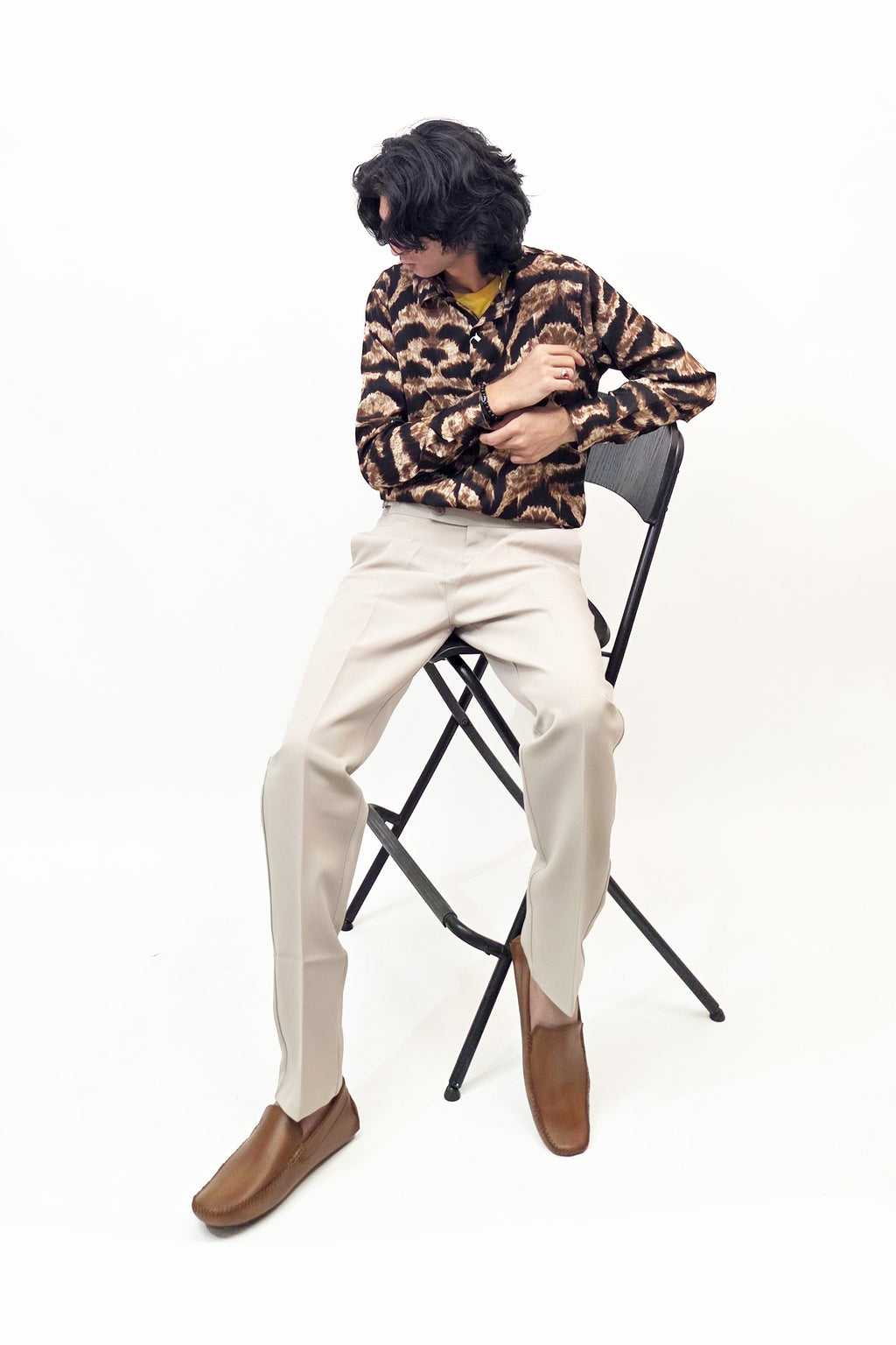 Black & Orange Tiger Print Shirt