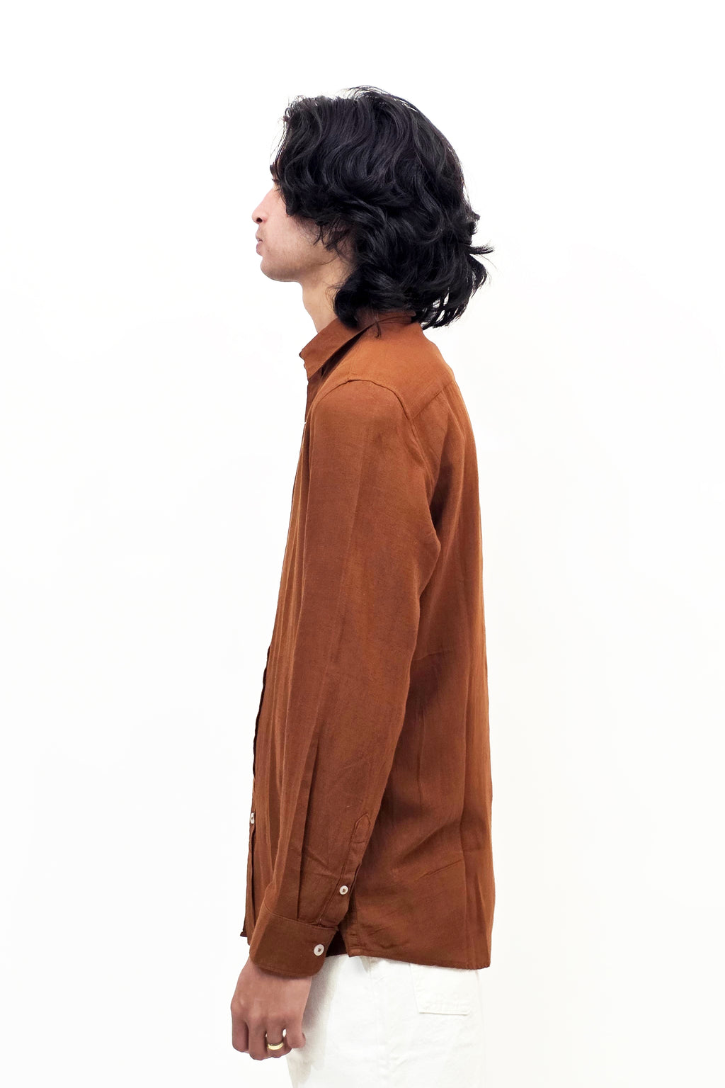 Linen Rust Brown Shirt