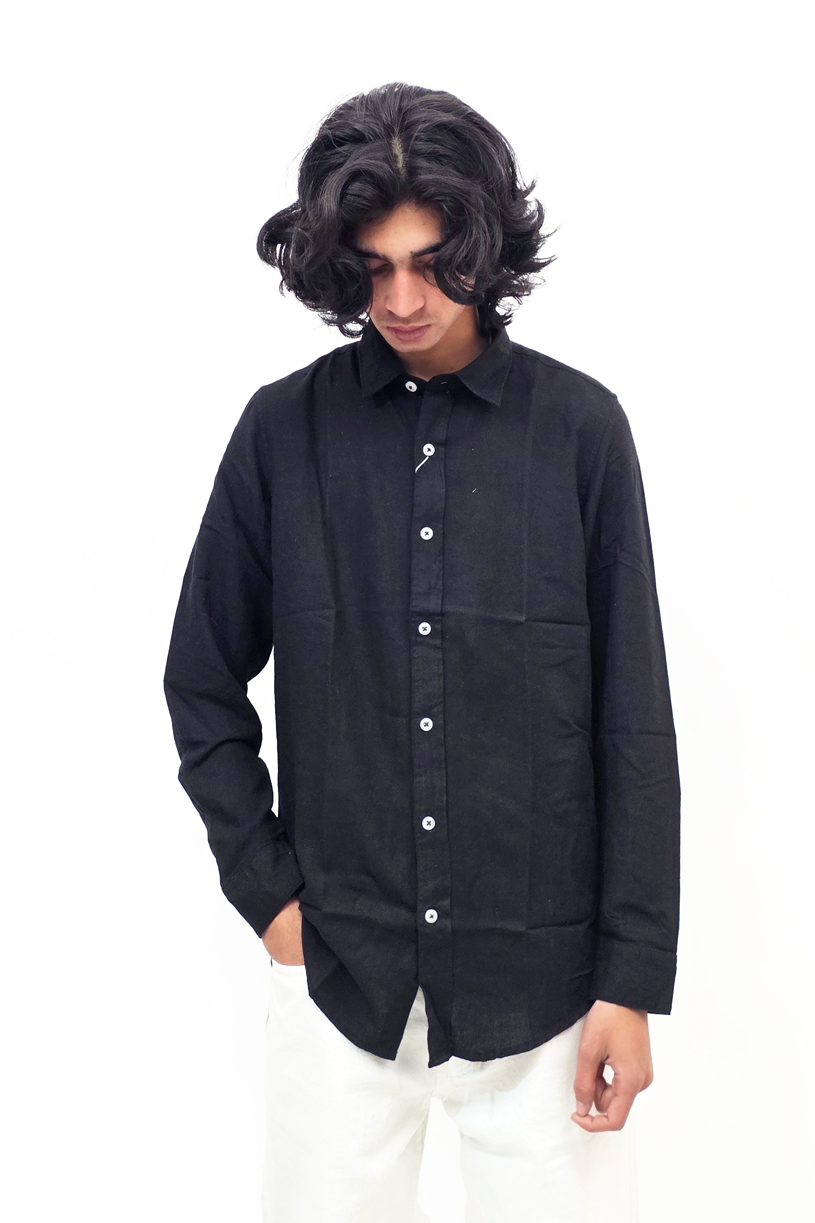 Linen Black Shirt