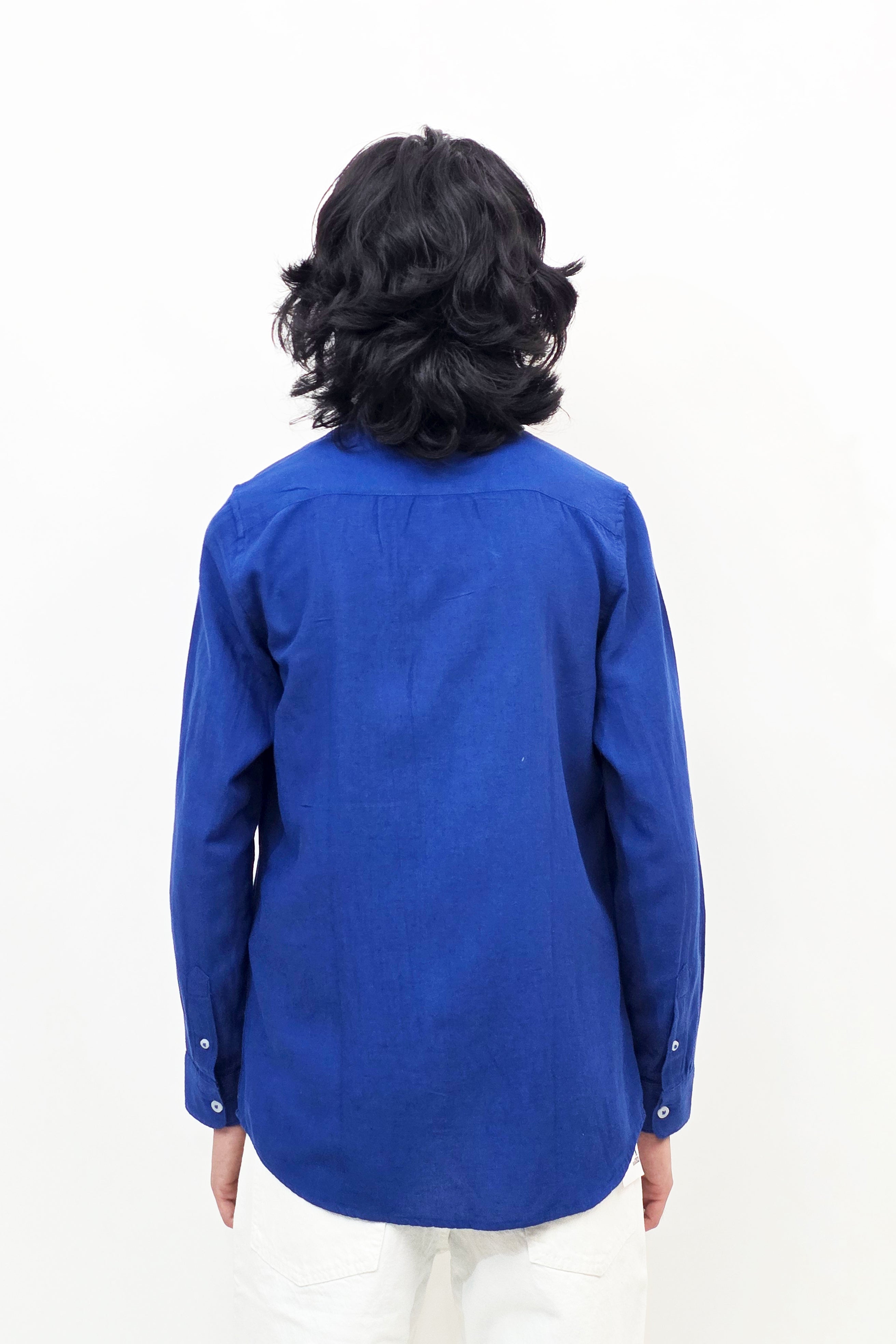 Linen Dark Denim Blue Shirt