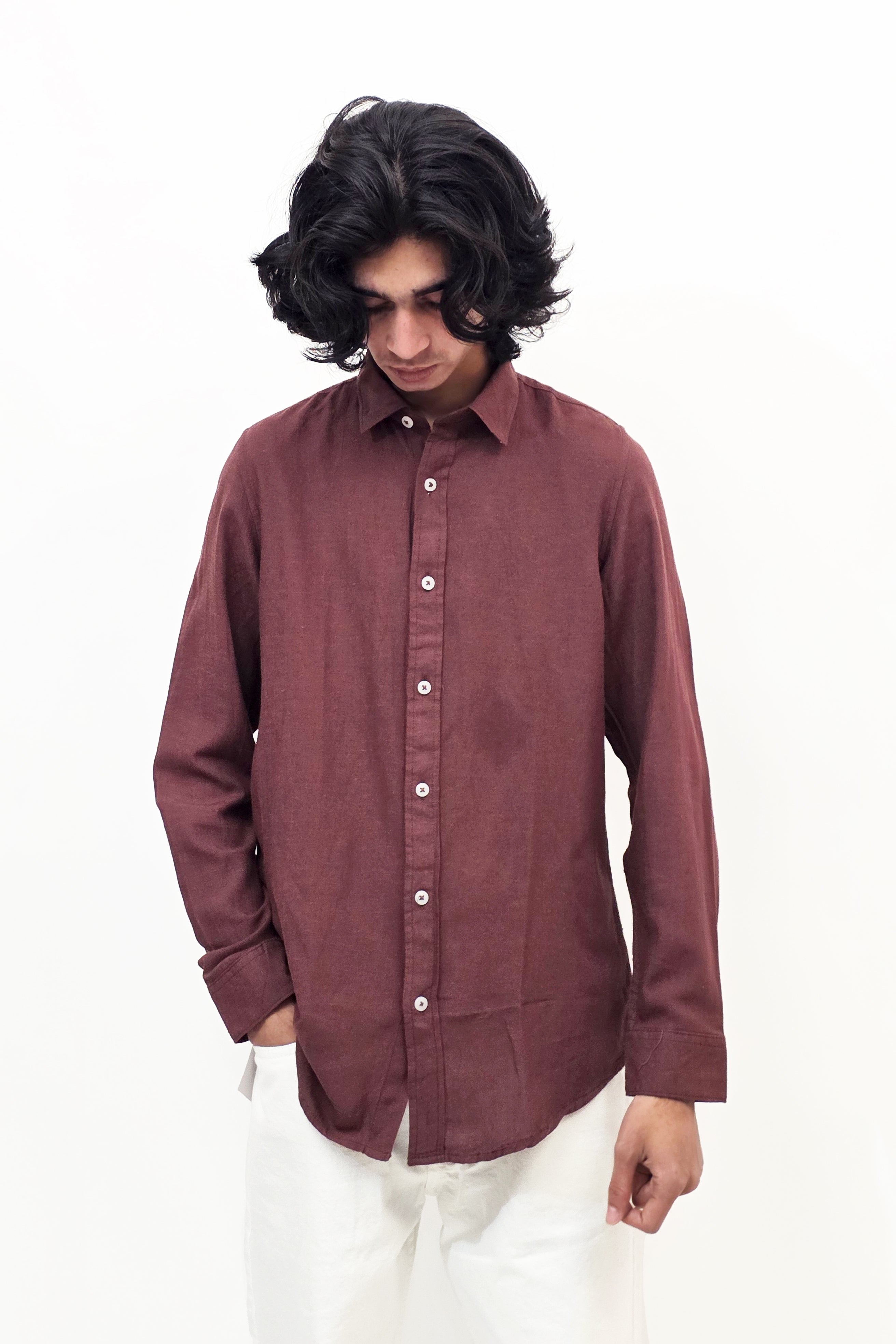 Linen Brick Red Shirt