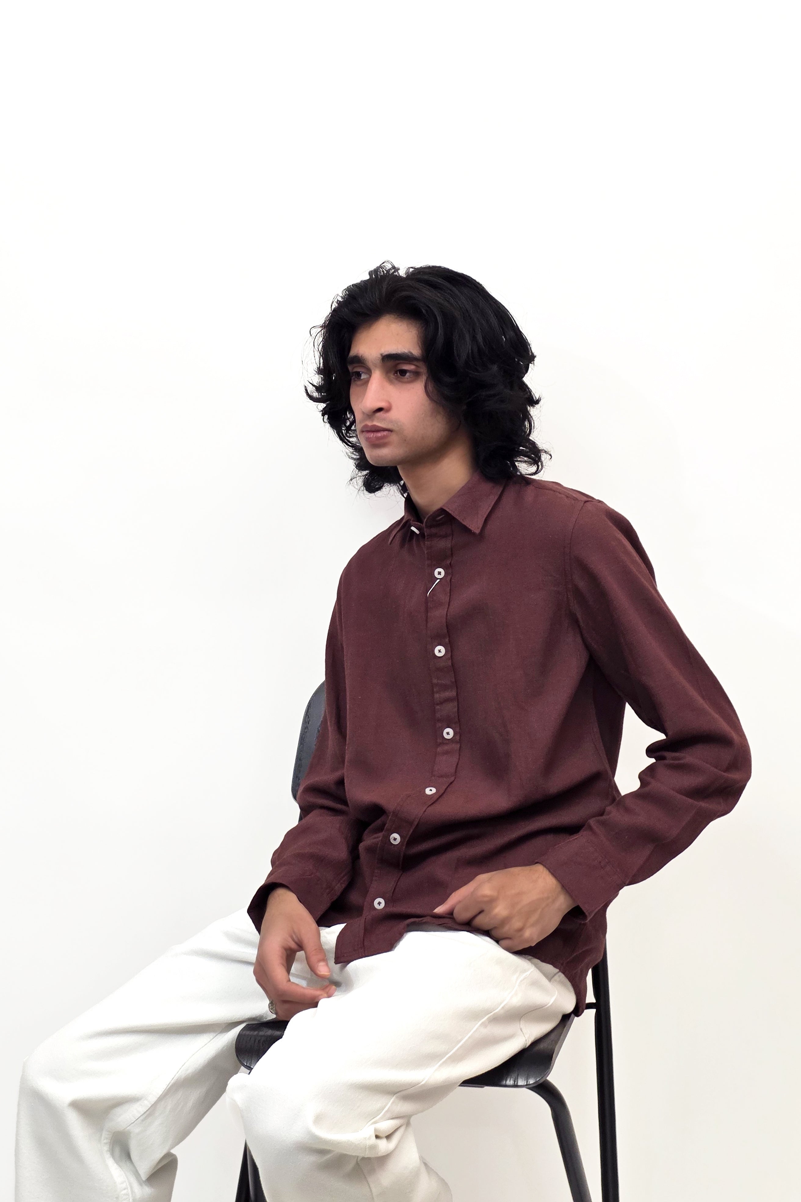 Linen Brick Red Shirt