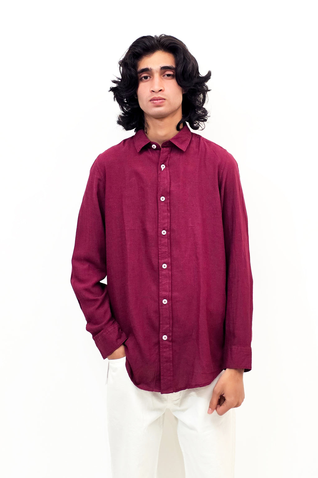 Linen Burgundy Shirt