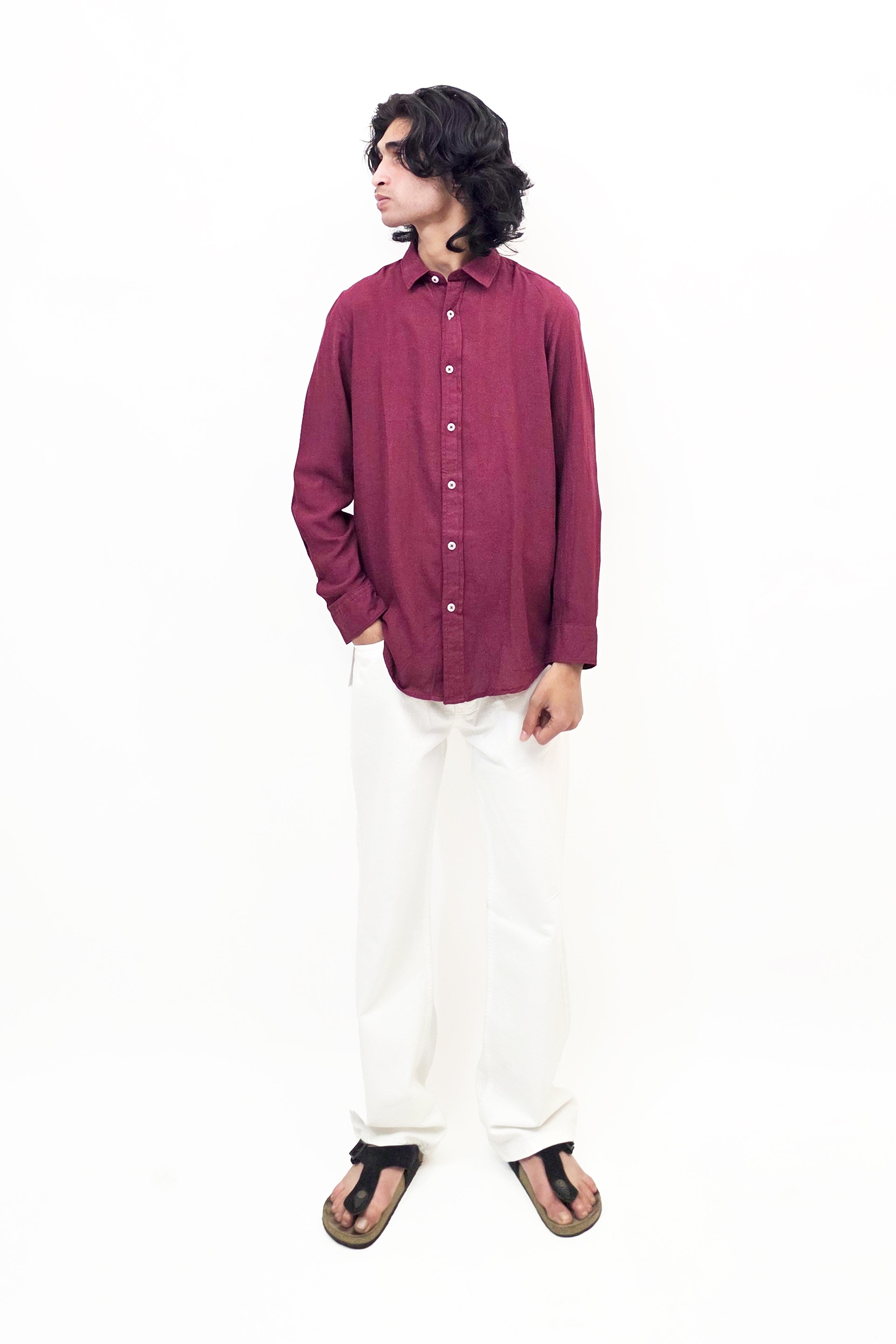 Linen Burgundy Shirt