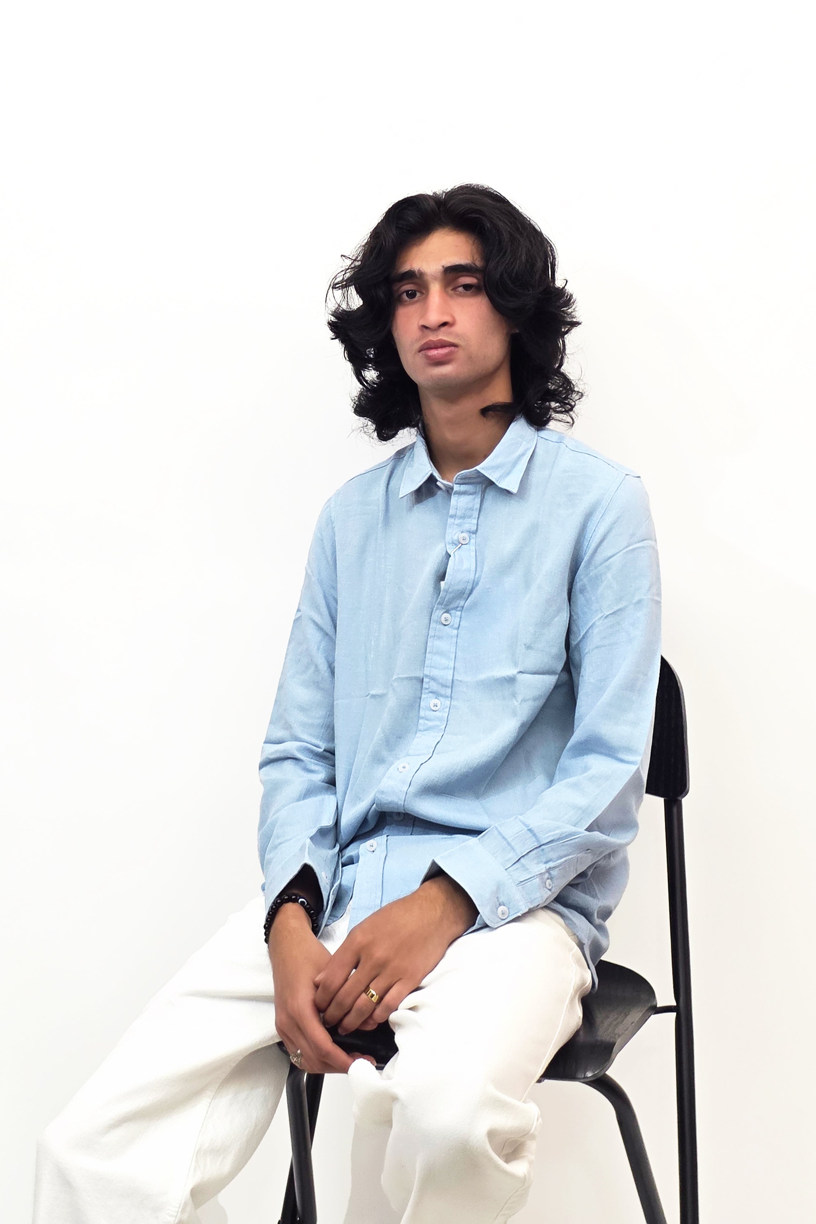 Linen Sky Blue Shirt