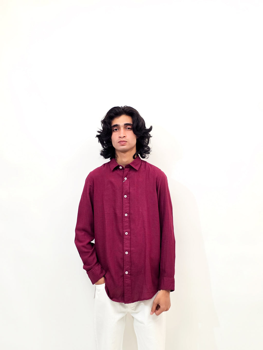 Dredge Linen Burgundy Shirt