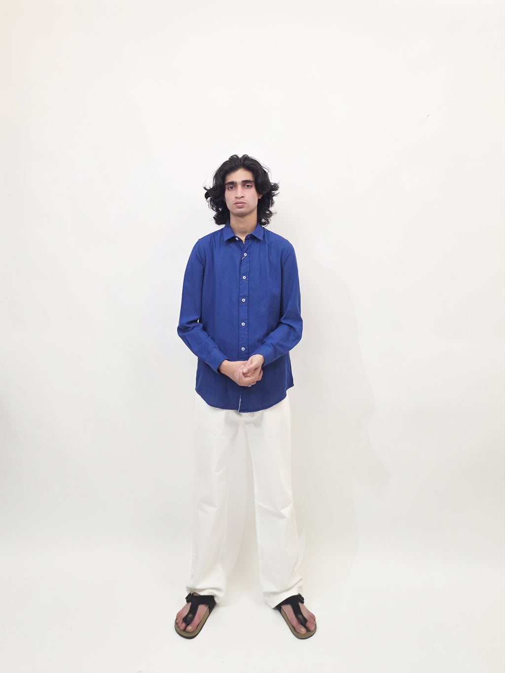 Dredge Linen Dark Denim Blue Shirt