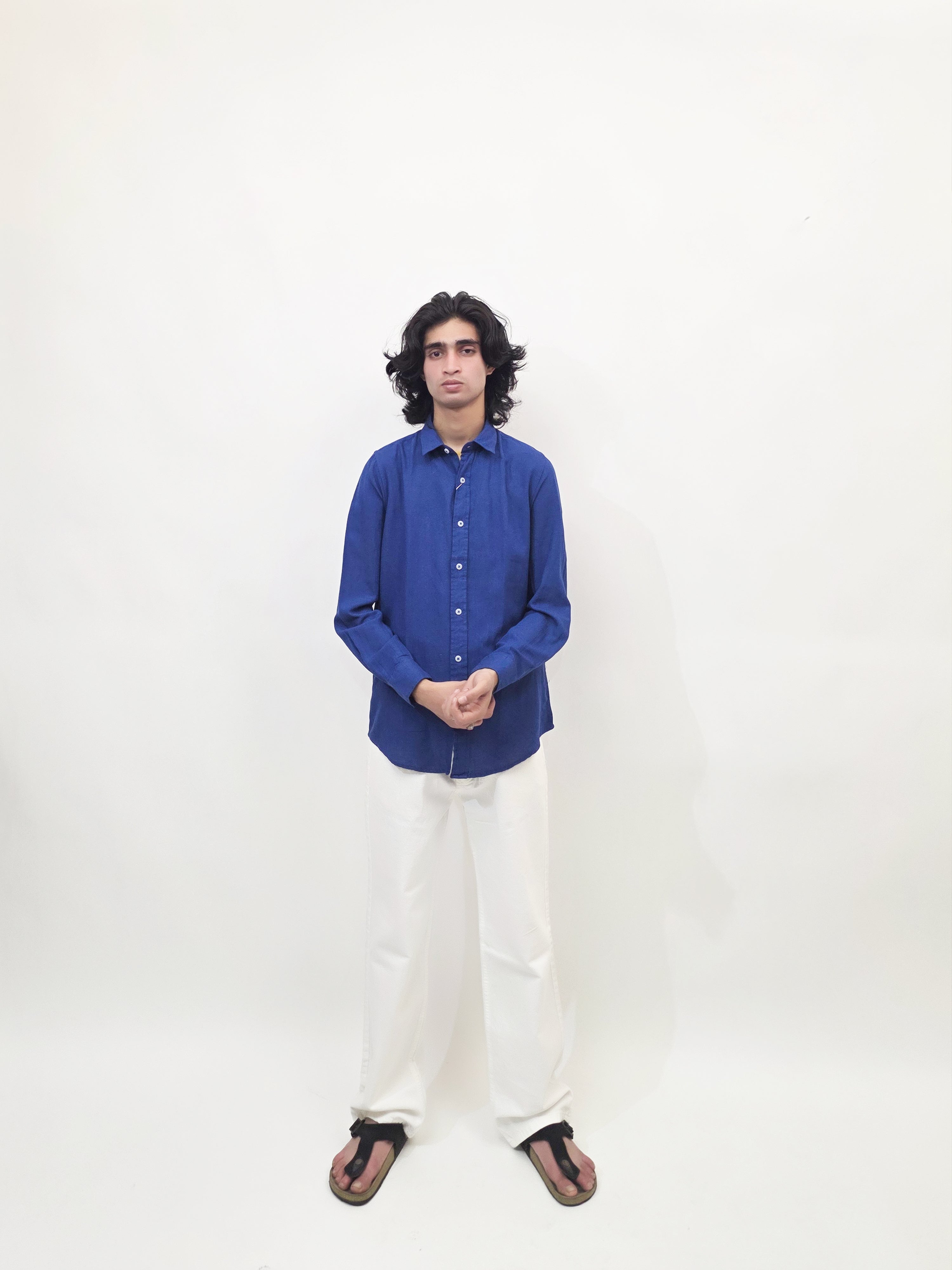 Dredge Linen Dark Denim Blue Shirt