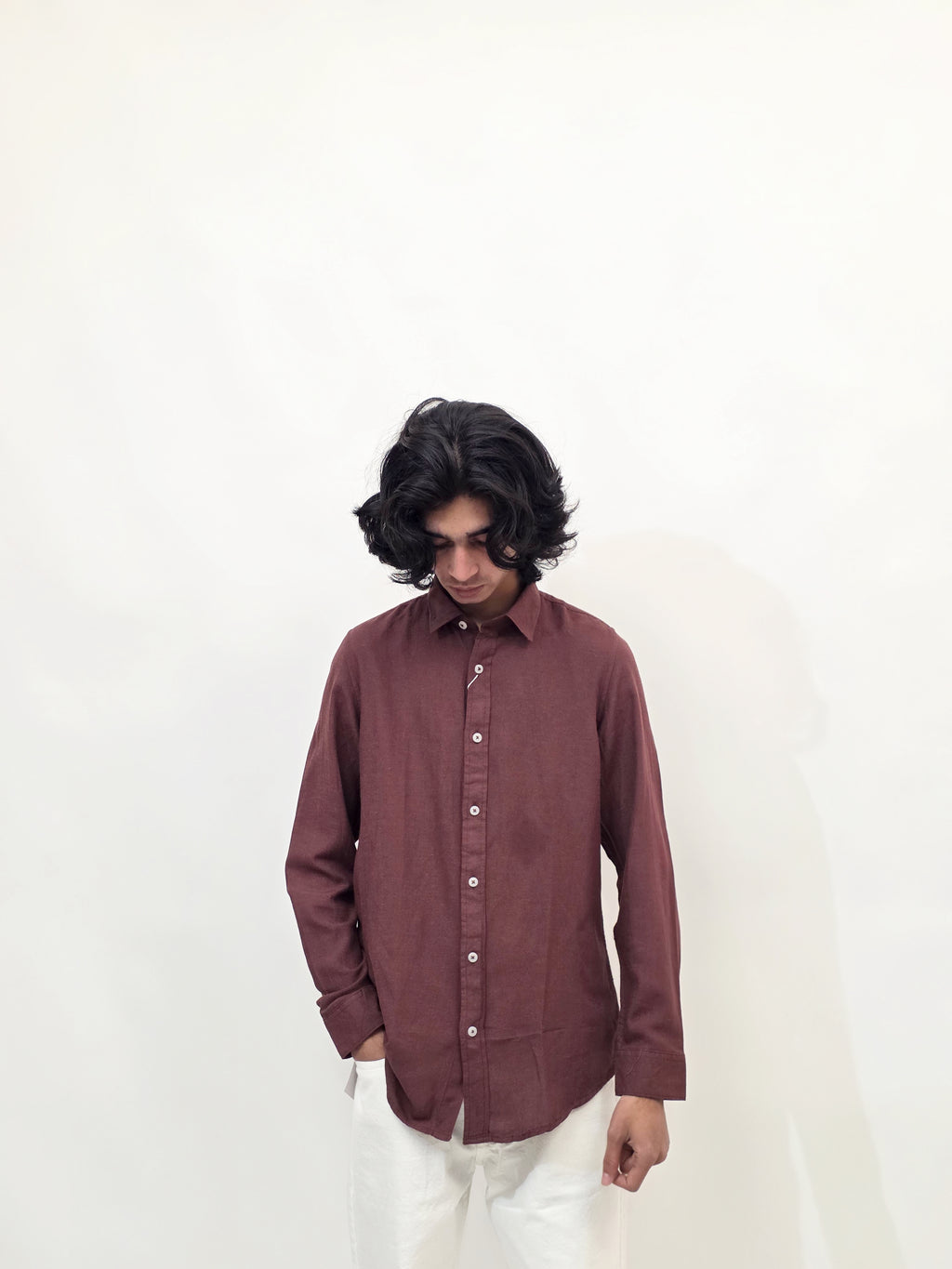 Dredge Linen Brick Red Shirt