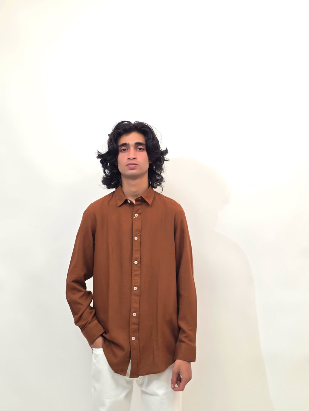 Dredge Linen Rust Brown Shirt