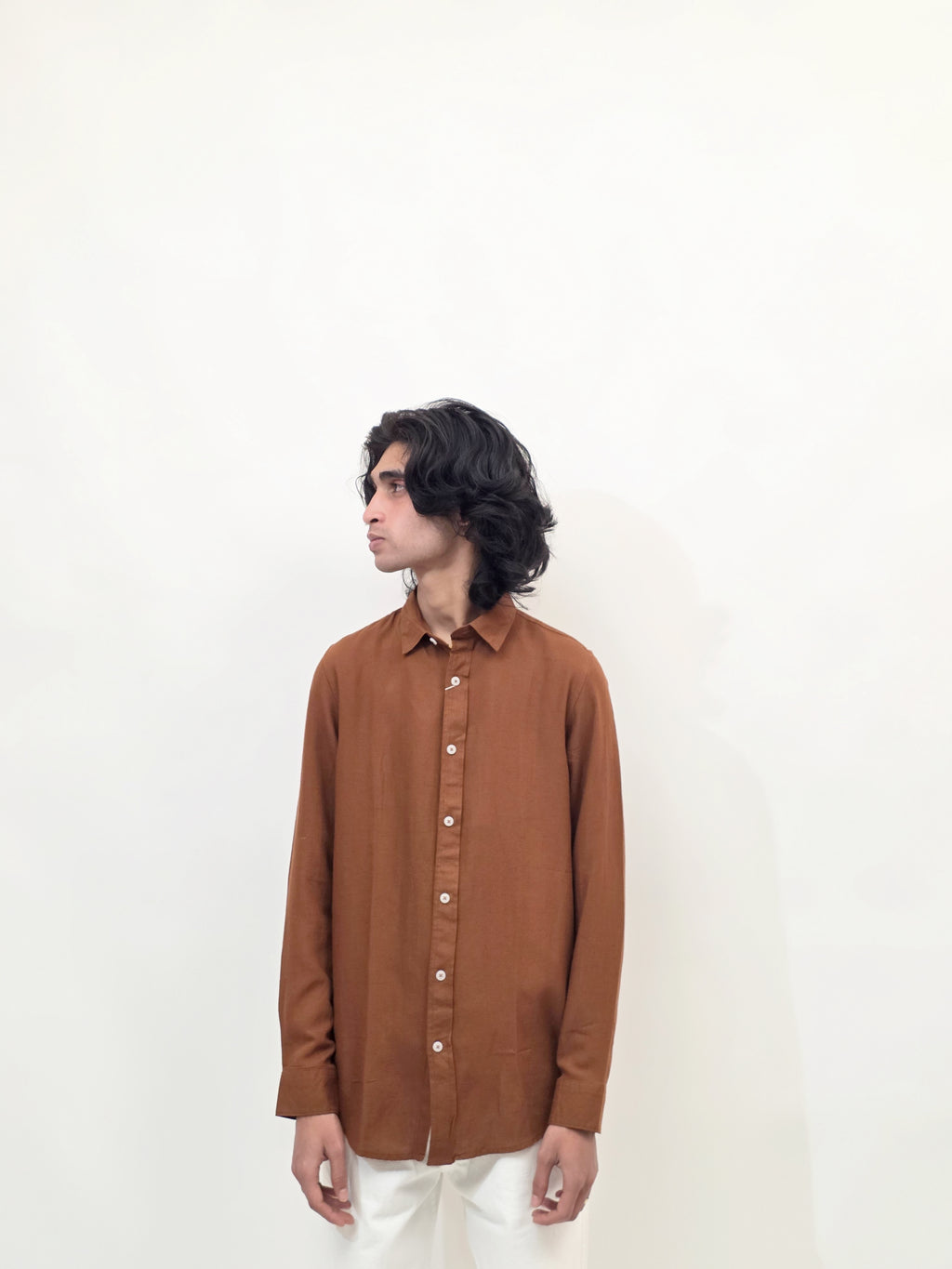 Dredge Linen Rust Brown Shirt